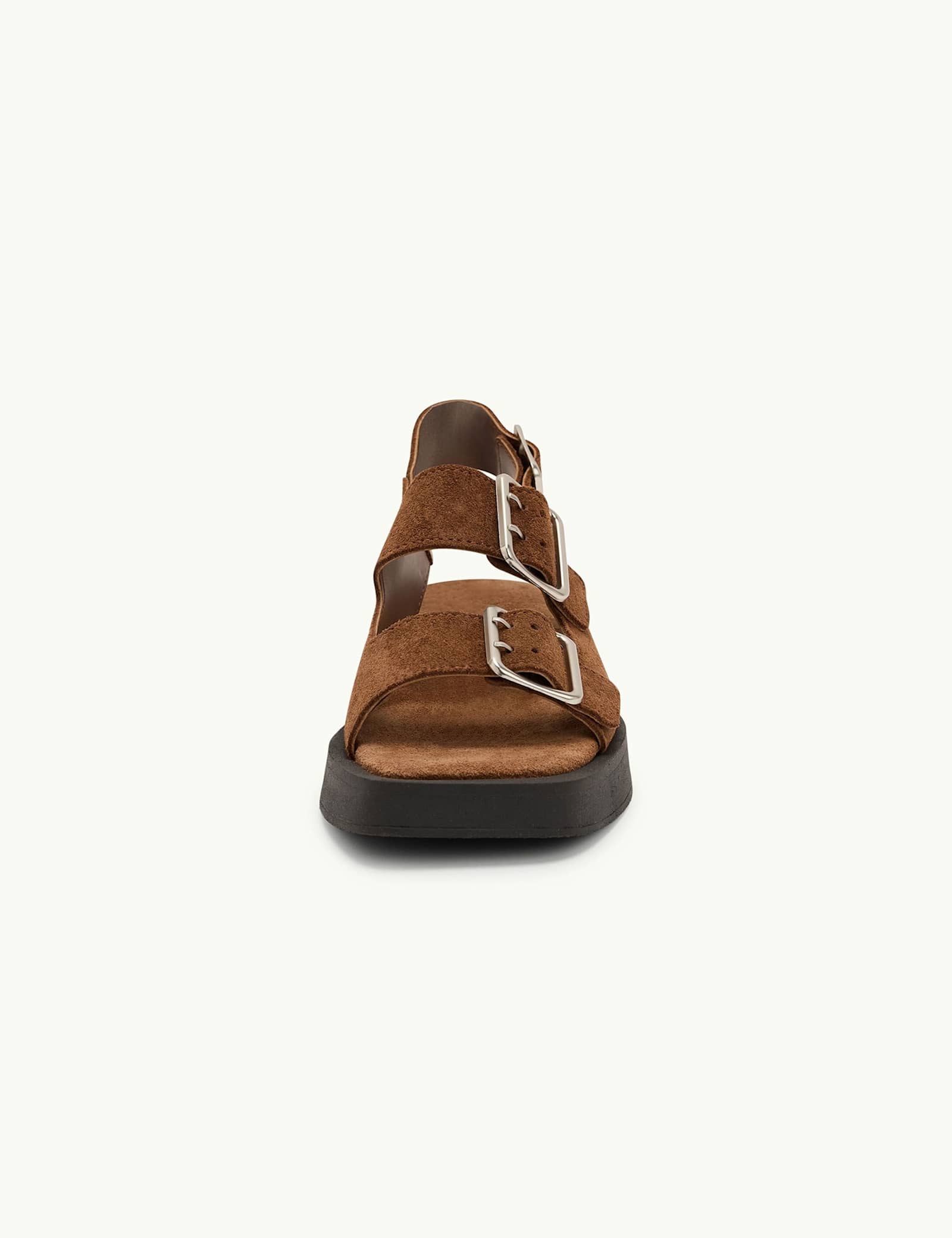 Suede Buckle Strappy Flat Sandals - image 3