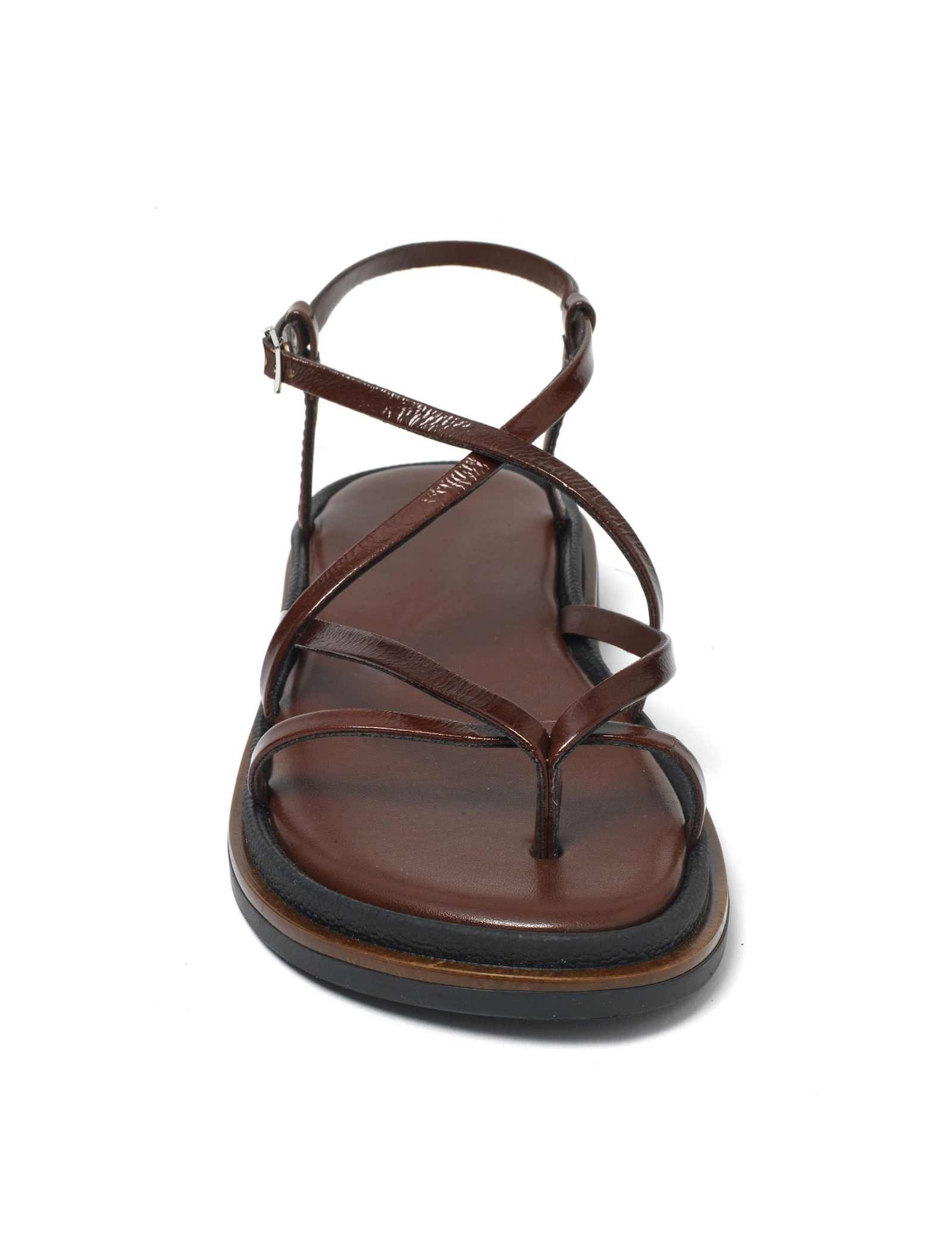 Leather Strappy Flat Sandals - image 3