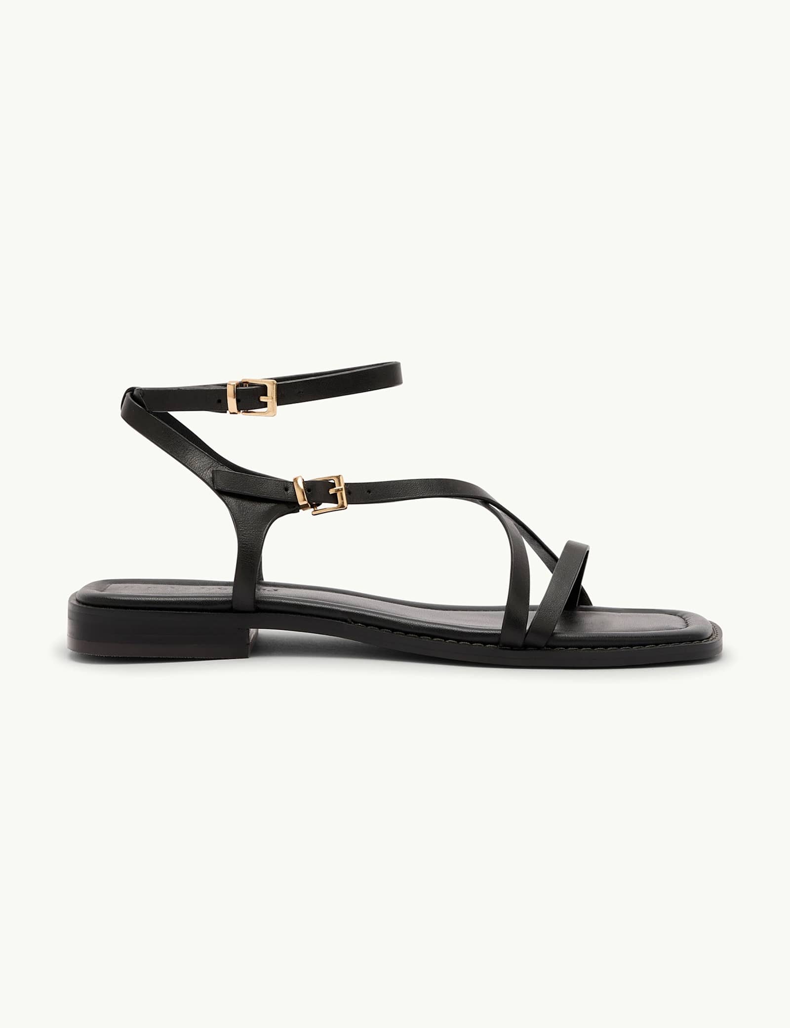 Leather Square Toe Strappy Sandals - image 1