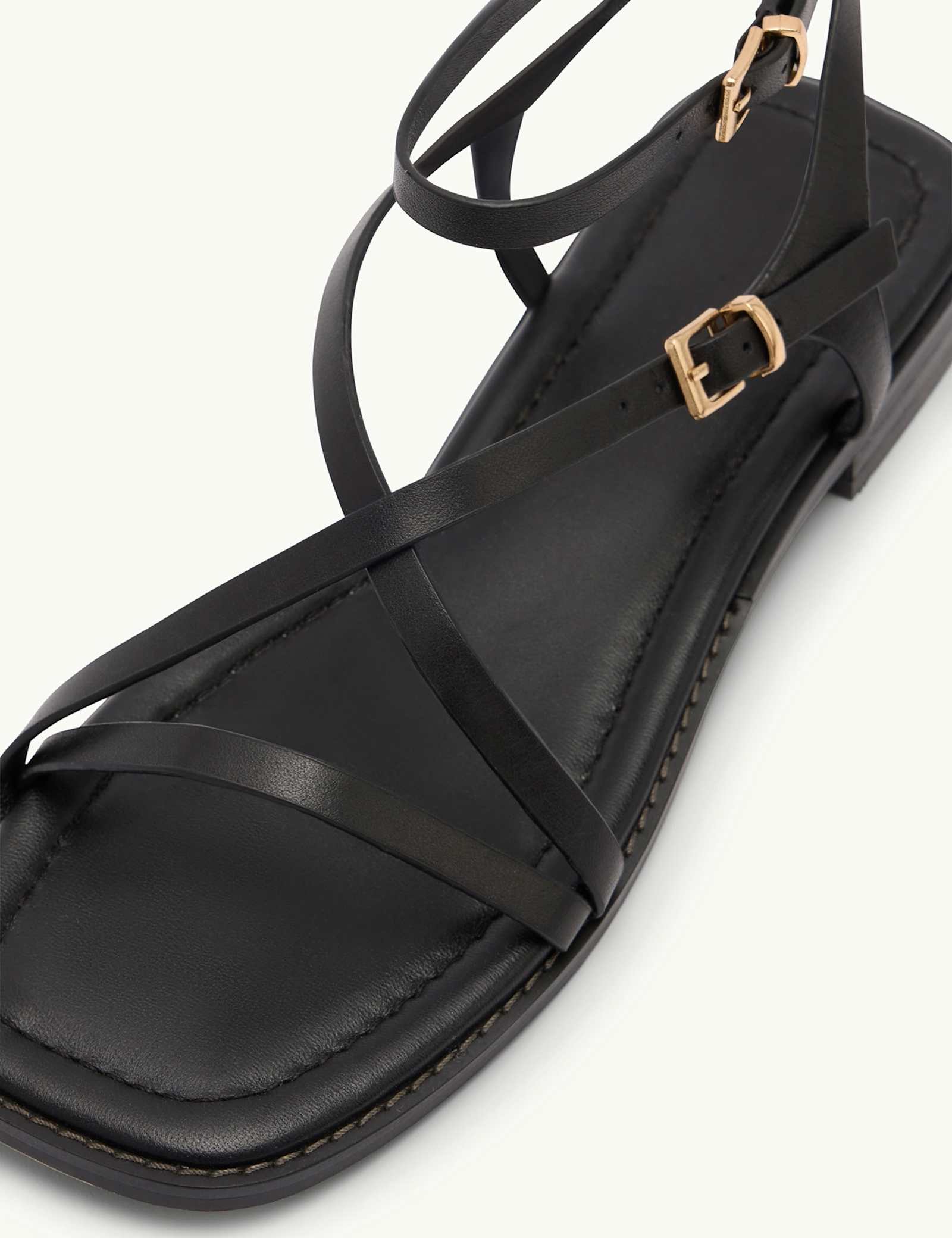 Leather Square Toe Strappy Sandals - image 3