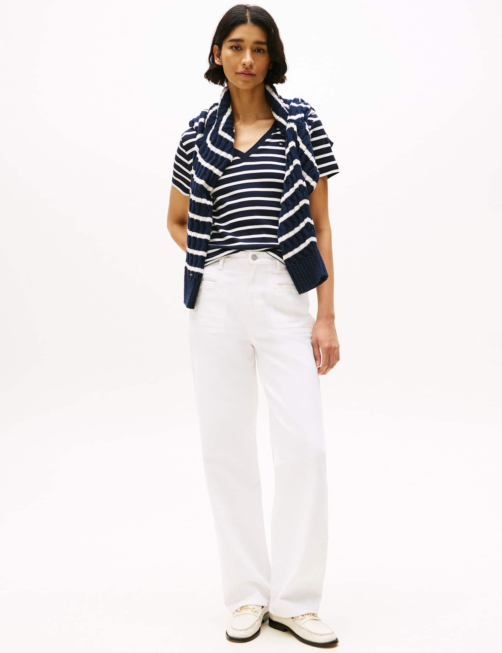 Cody Pure Cotton Striped V-Neck T-Shirt - image 5