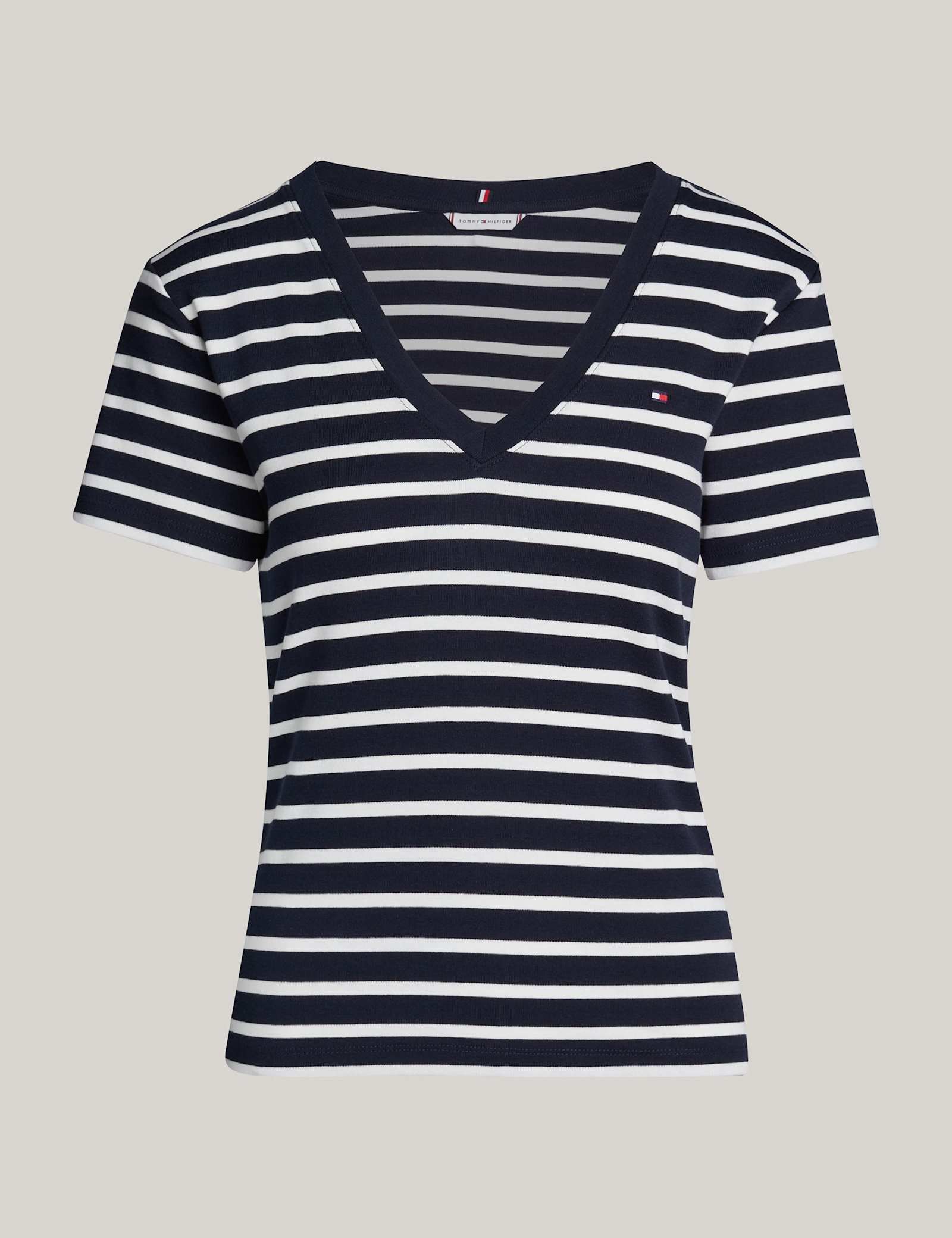 Cody Pure Cotton Striped V-Neck T-Shirt - image 1