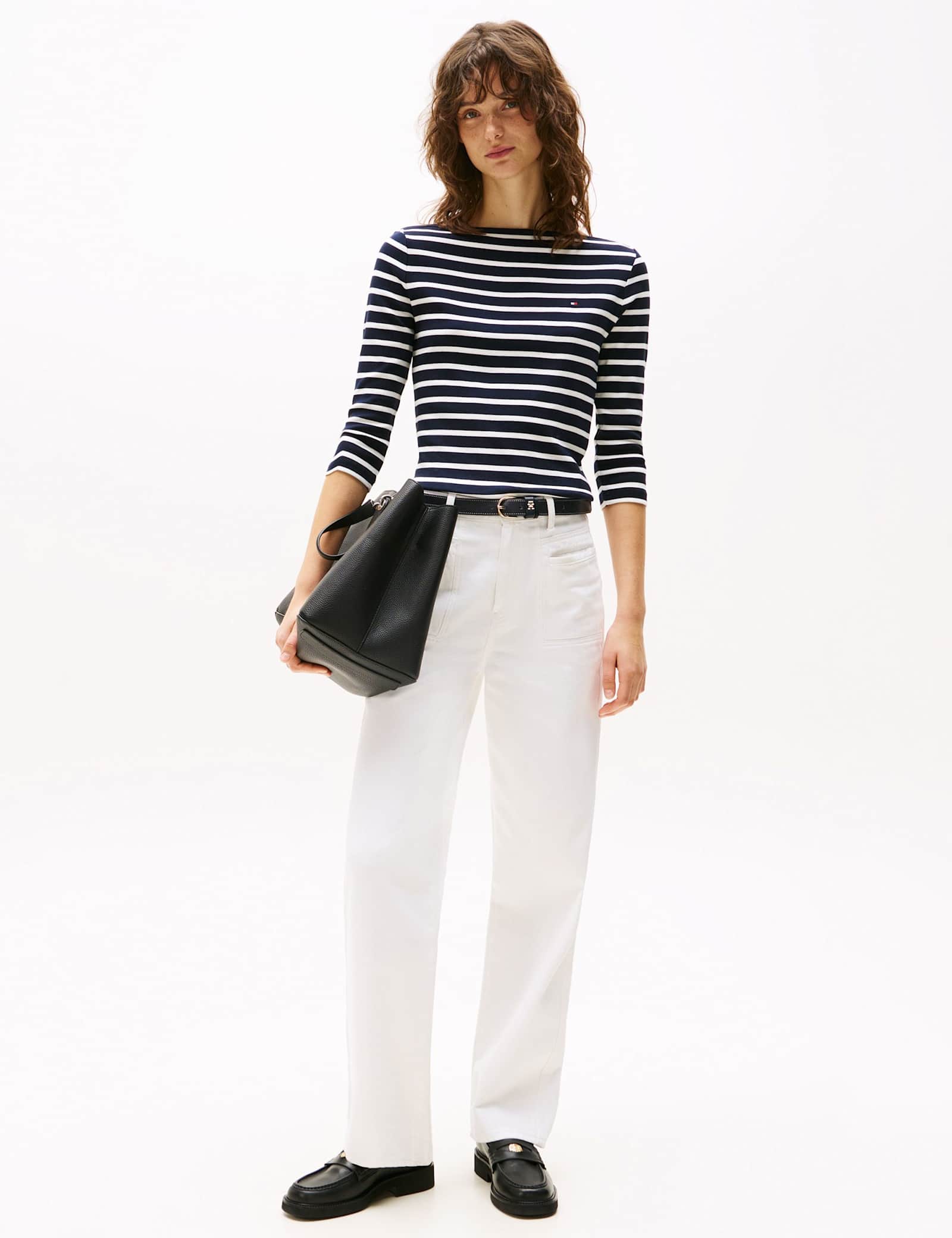 Cody Pure Cotton Striped Slash Neck Top - image 5