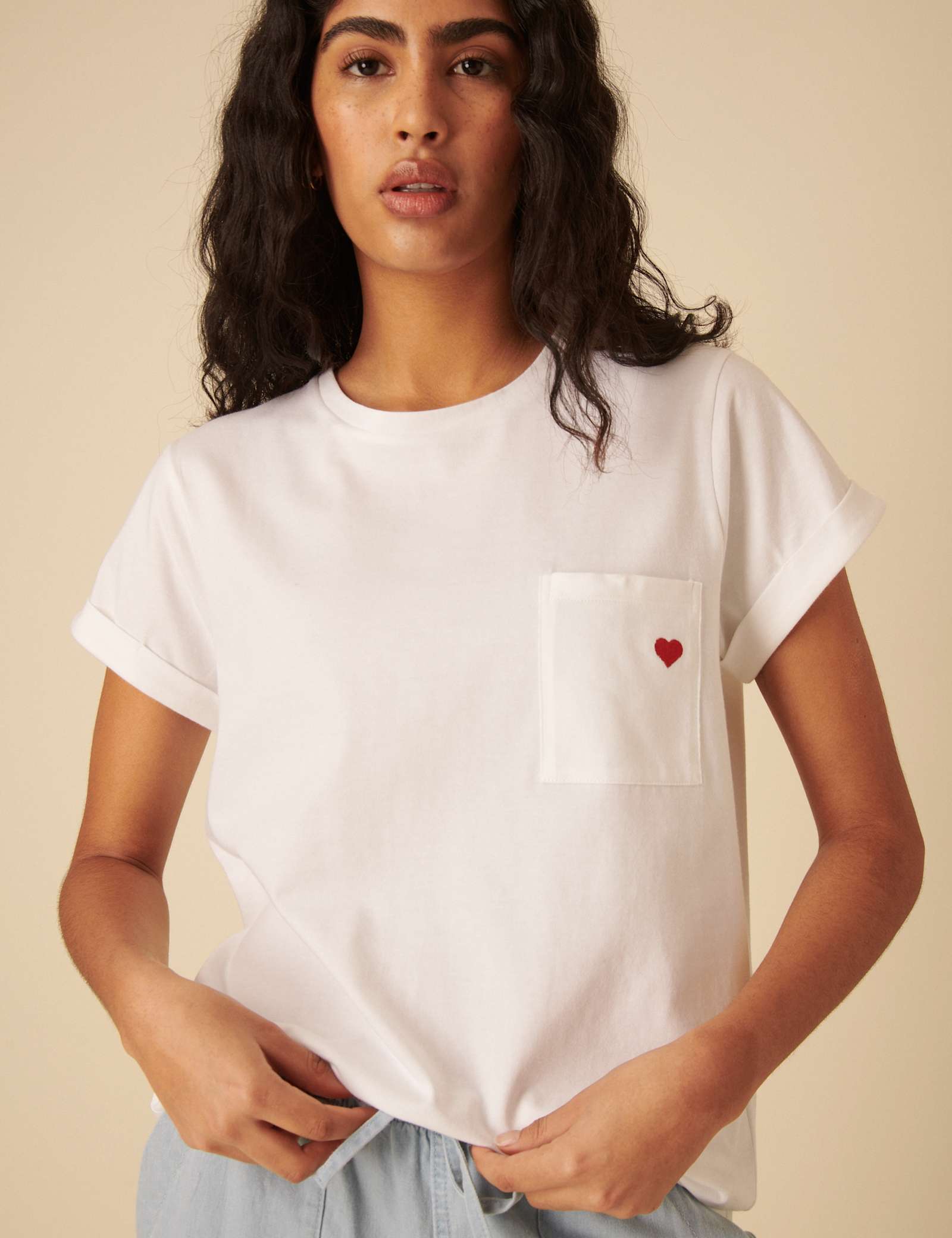 Pure Cotton Embroidered Pocket T-Shirt - image 3