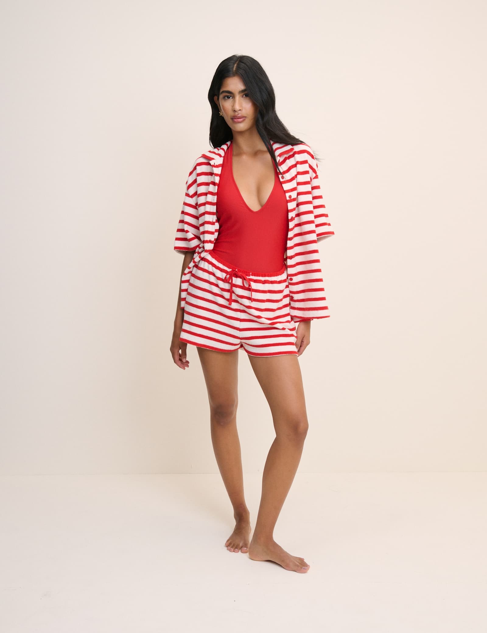 Pure Cotton Beach Towelling Striped Shirt - image 4