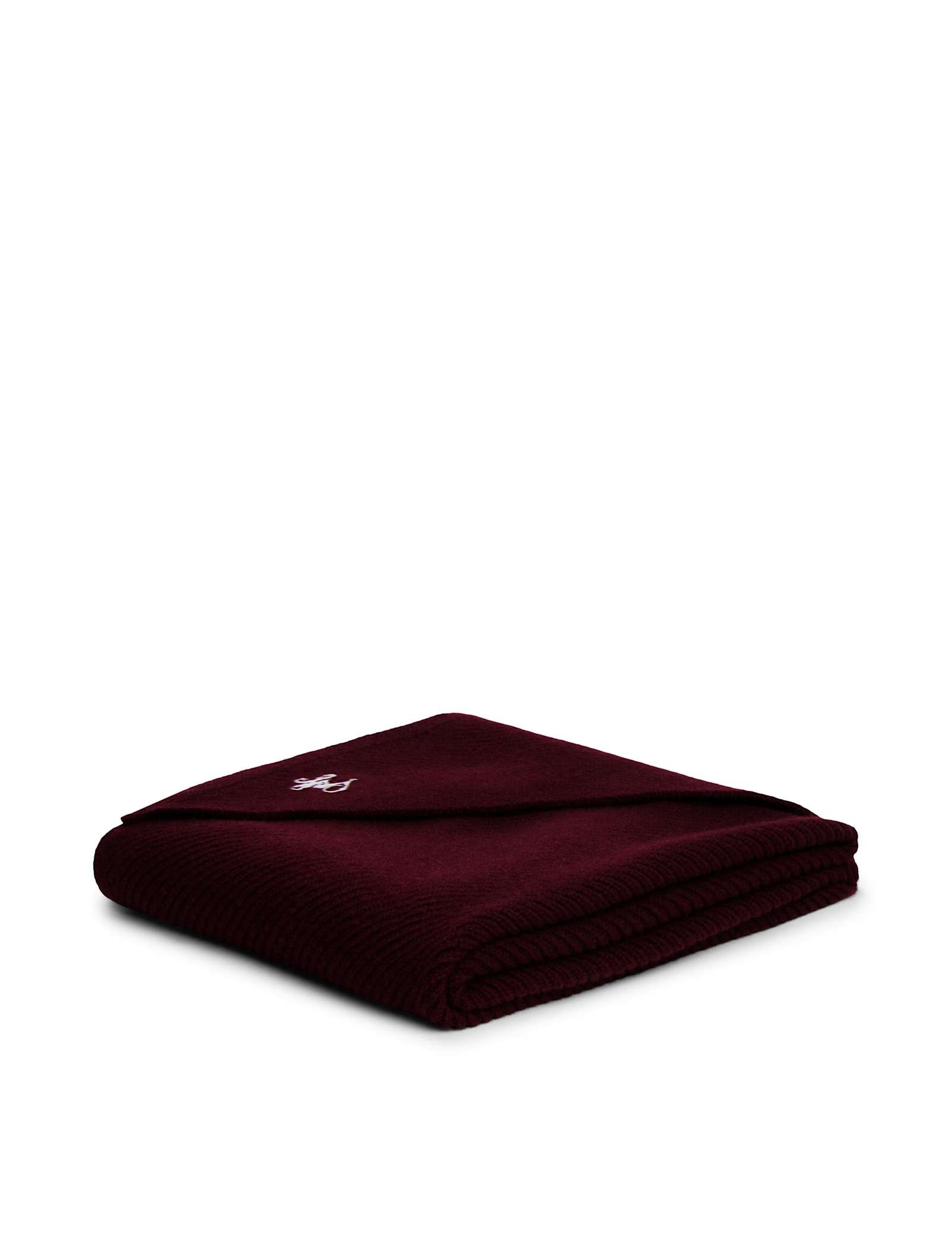 Wool Cashmere Blend Ribbed Triangle Scarf - image 1