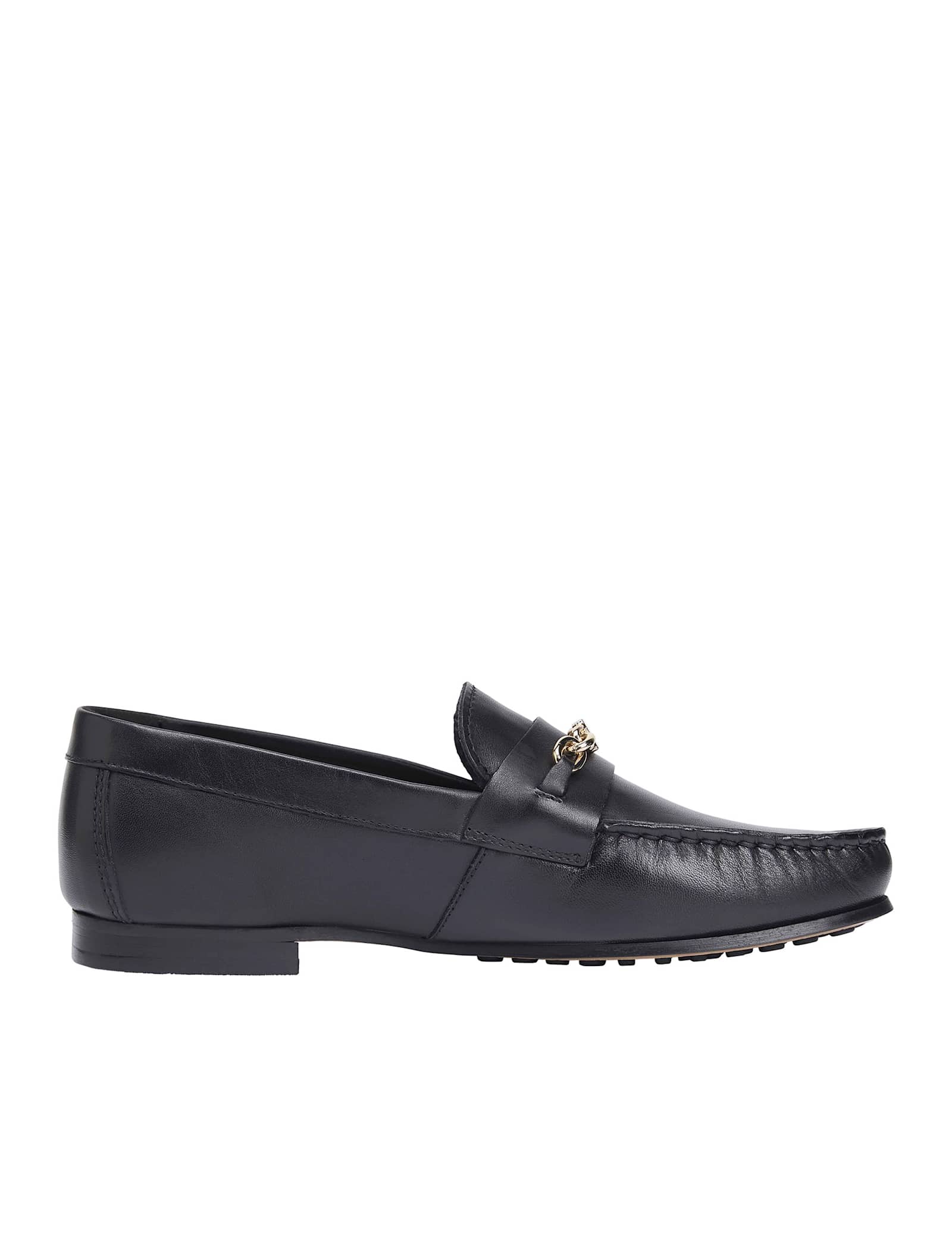 Leather Chain Trim Monogram Loafers - image 1