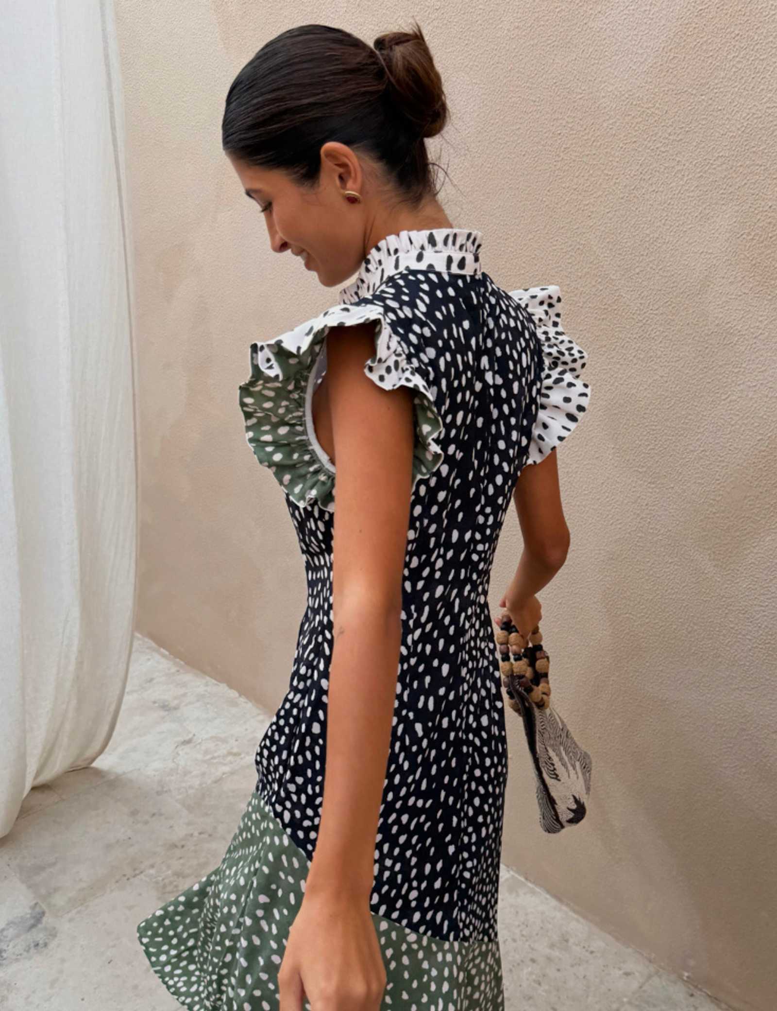 Animal Print High Neck Maxi Skater Dress - image 4