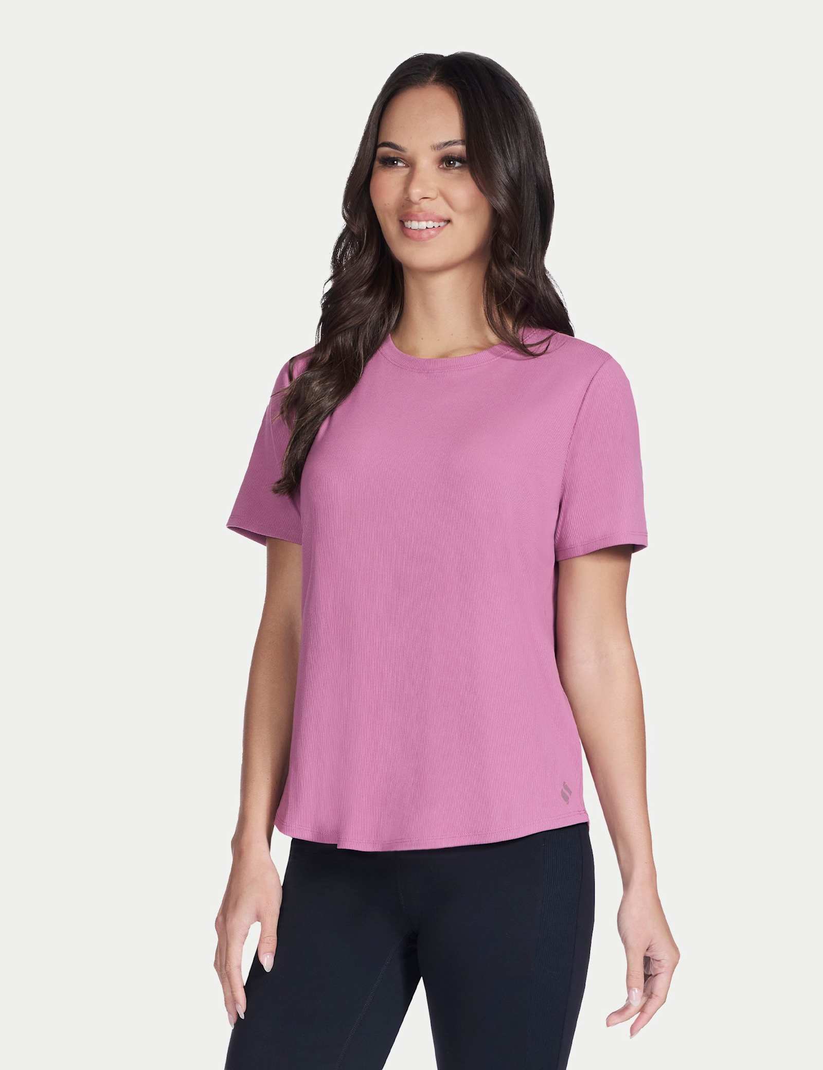GO WALK Luxe Rib Crew Neck T-Shirt - image 1
