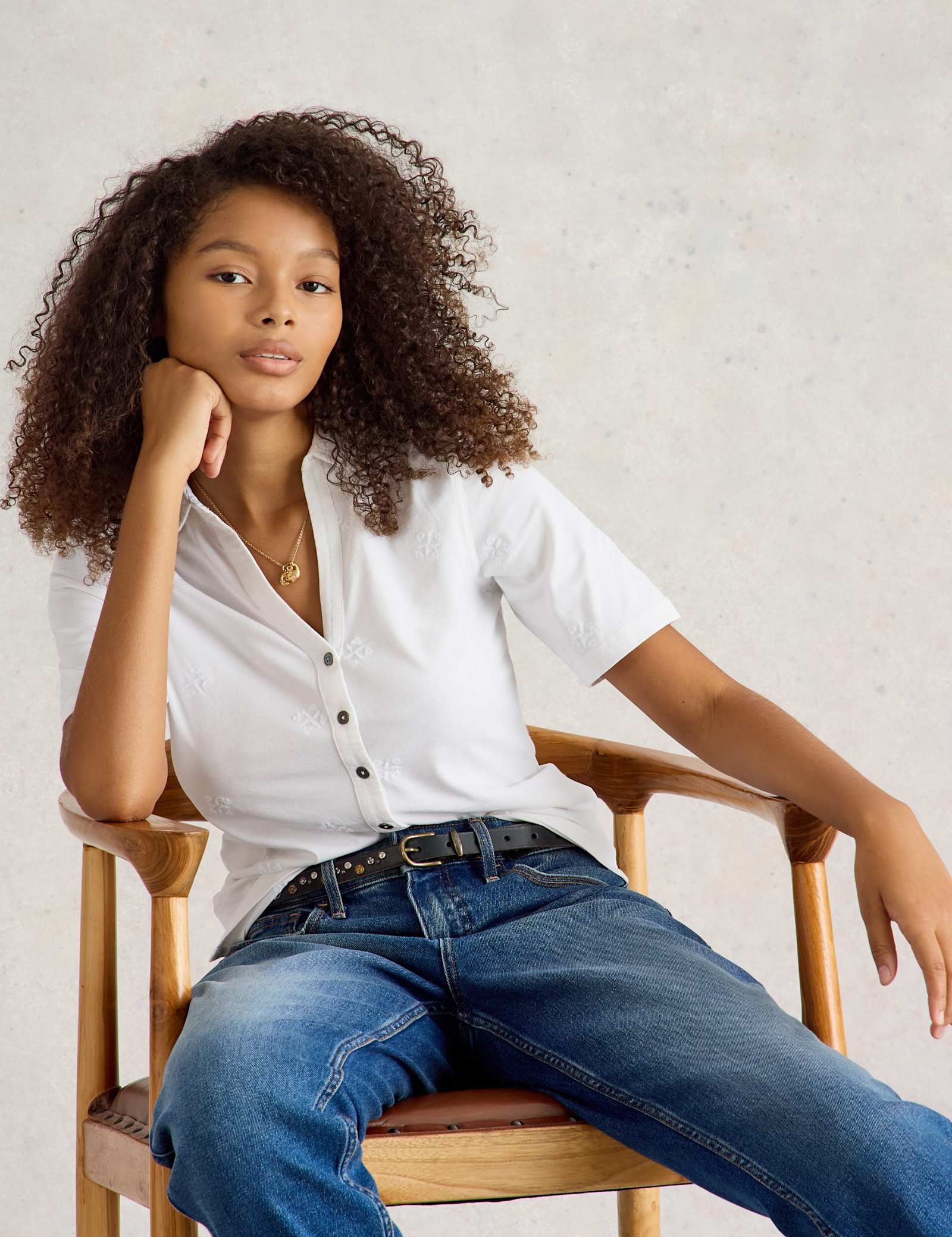 Pure Cotton Embroidered Shirt - image 2