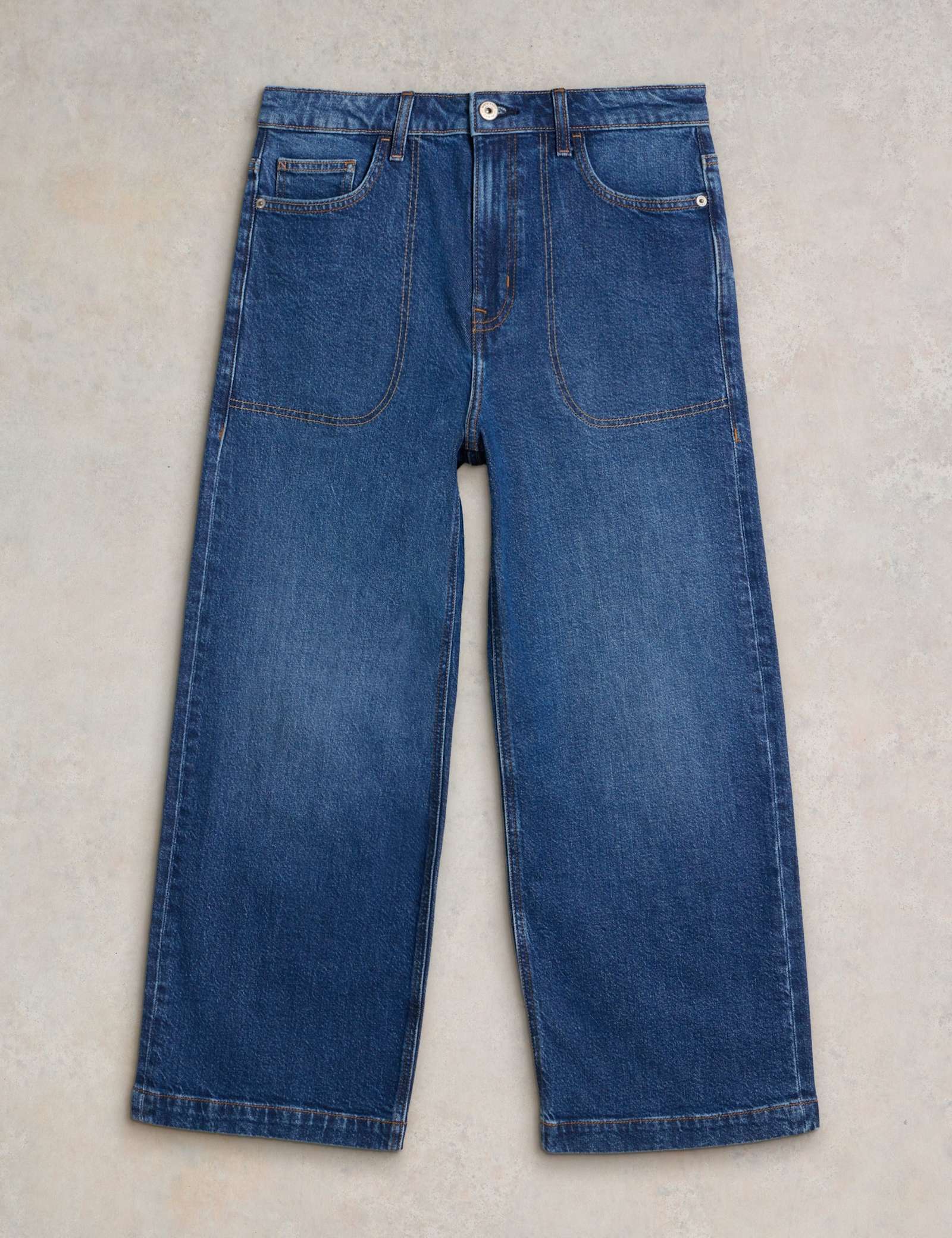 Mid Rise Wide Leg Cropped Jeans - image 1