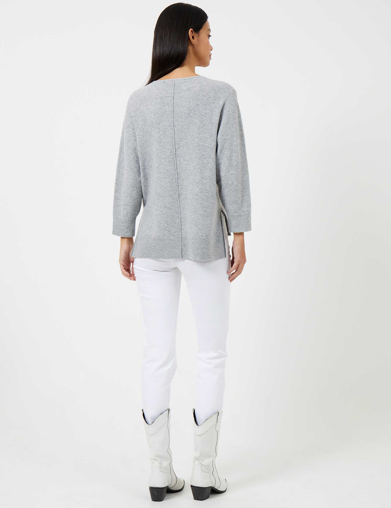 Textured V-Neck Relaxed Jumper with Wool - image 3