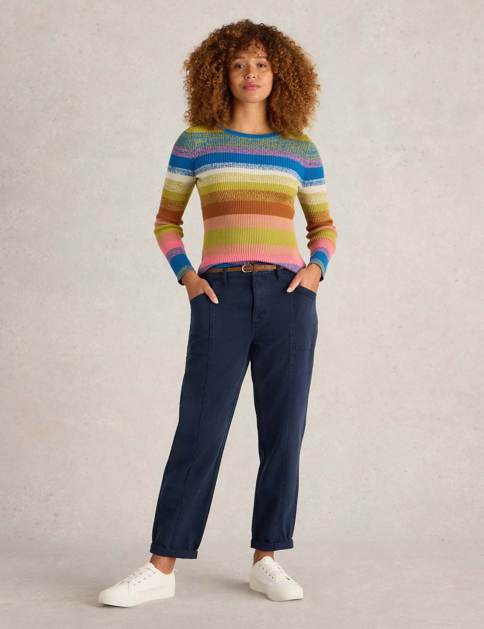Cotton Blend Trousers - image 3