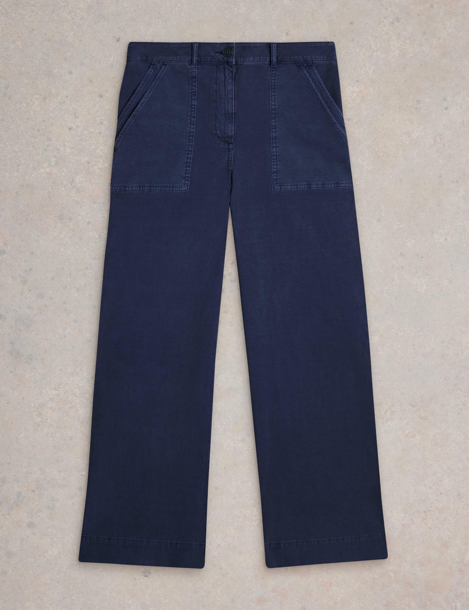 Cotton Rich Wide Leg Chinos With Linen - image 1