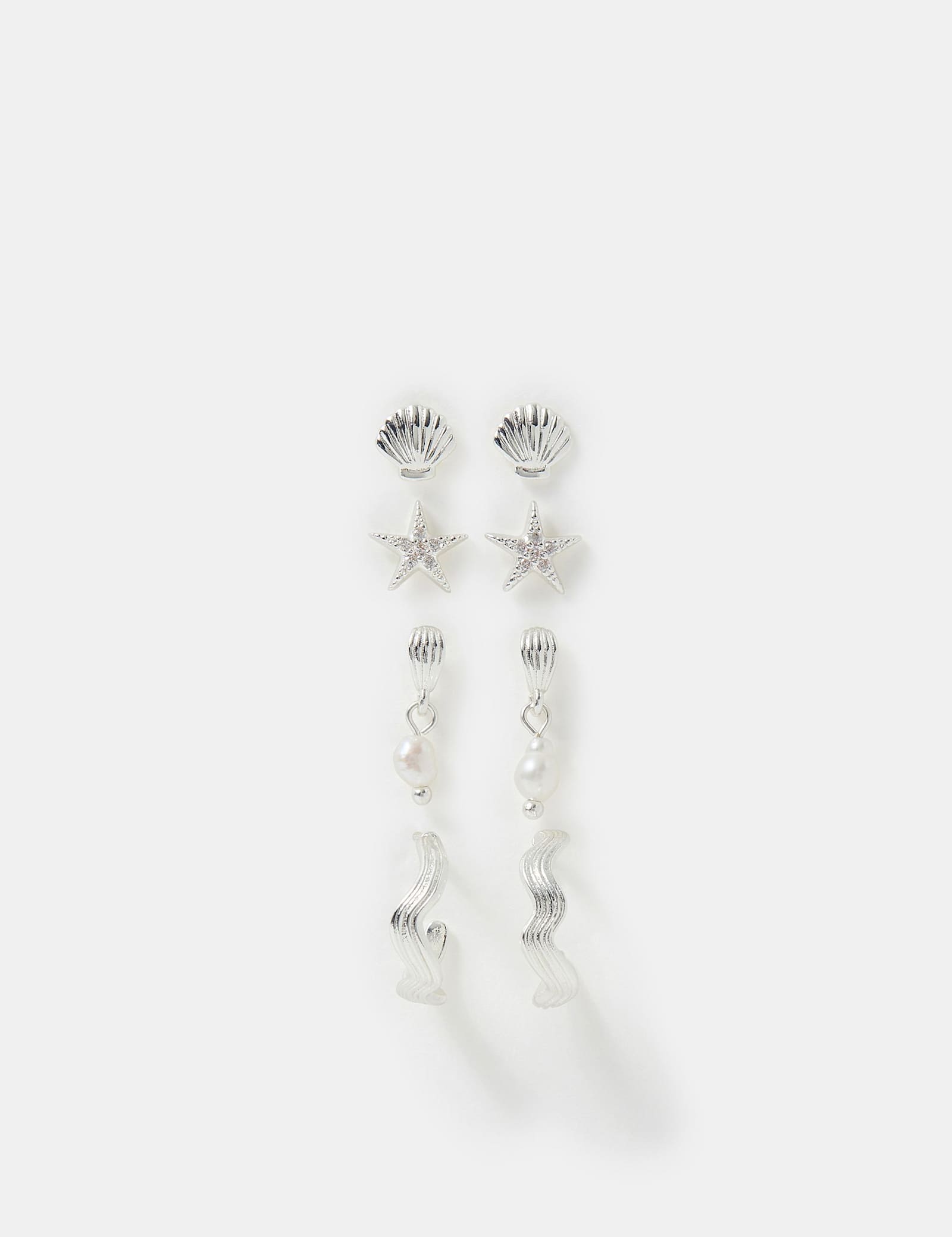 4 Pack Sterling Silver Plated Mixed Earrings - image 3