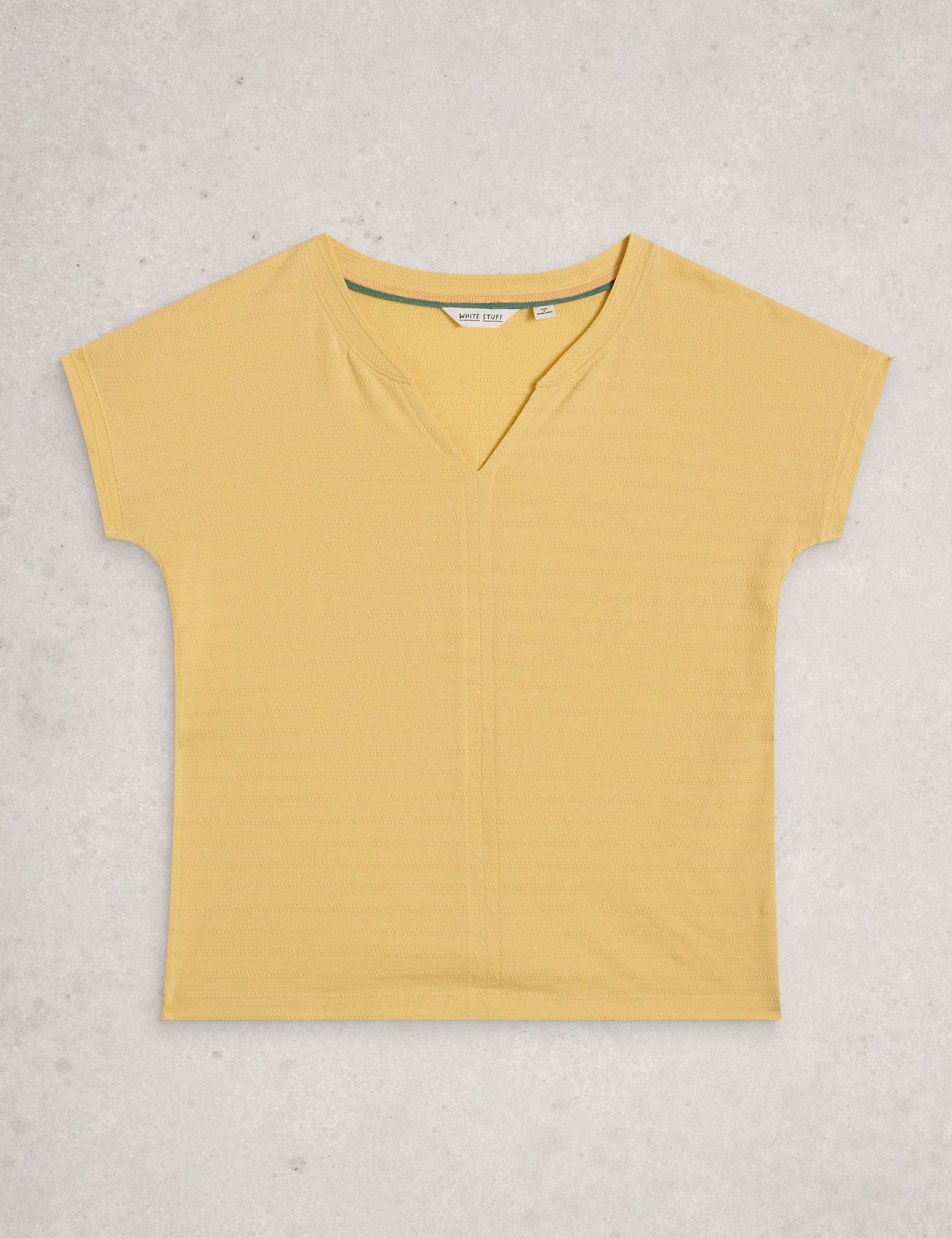 Pure Cotton Textured Notch Neck T-Shirt - image 1