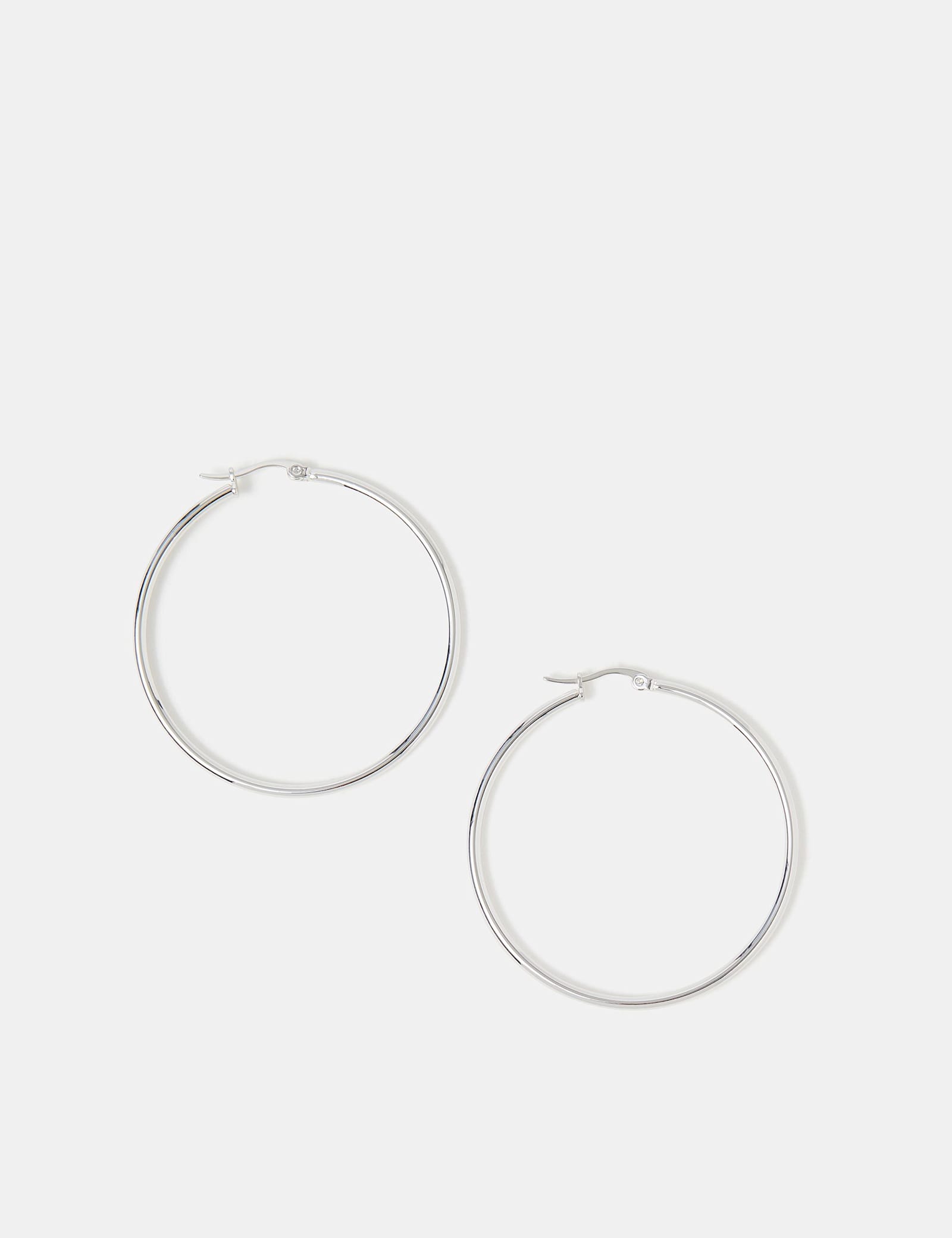 Silver Plated 5cm Hoop Earrings - image 3