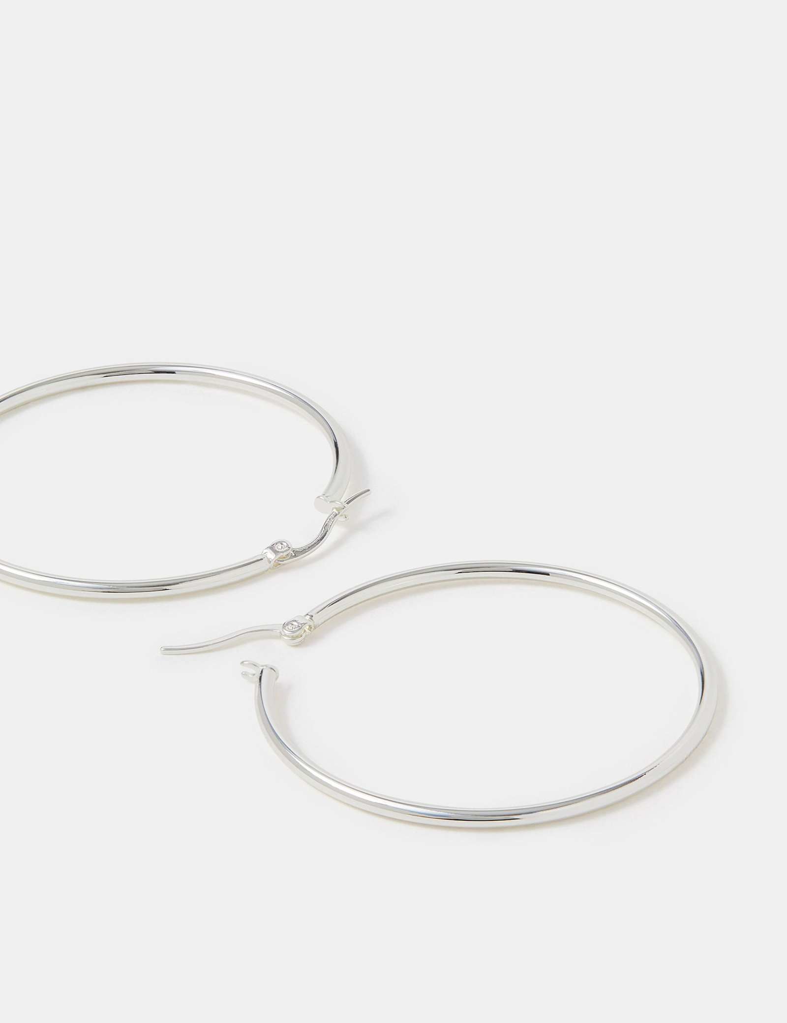 Silver Plated 5cm Hoop Earrings - image 2