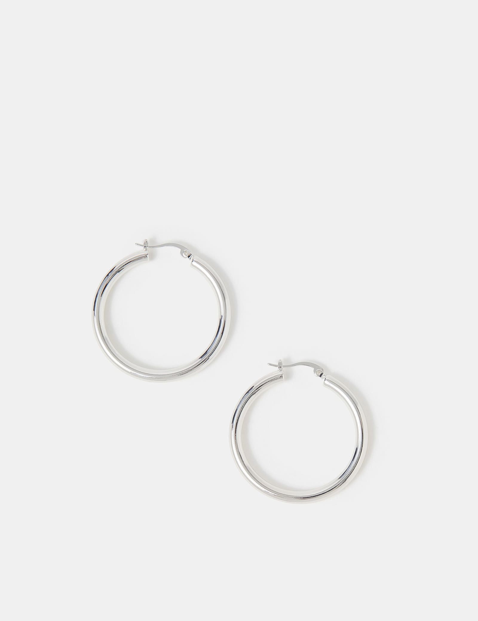 Silver Plated Hoop Earrings - image 2