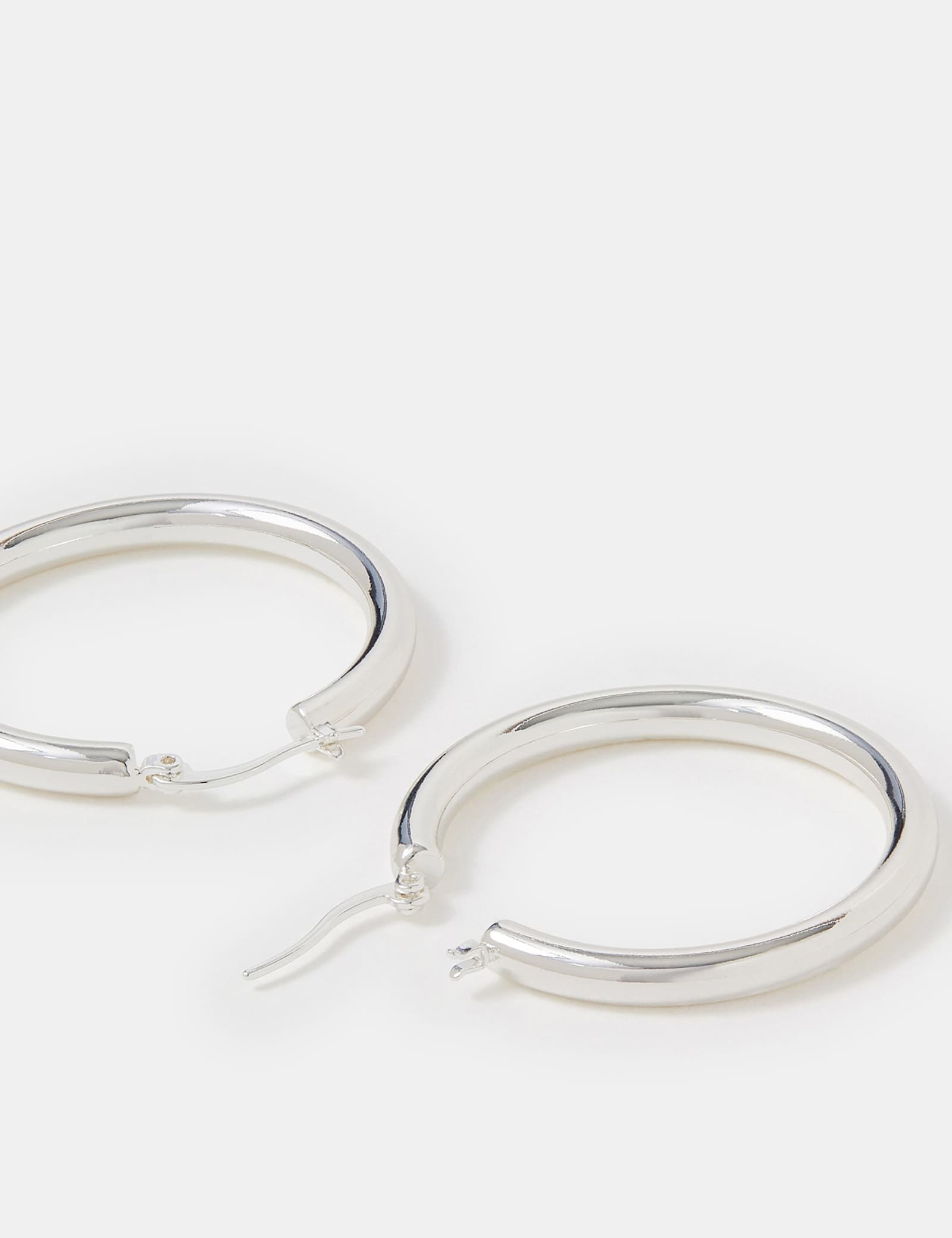 Silver Plated Hoop Earrings - image 3