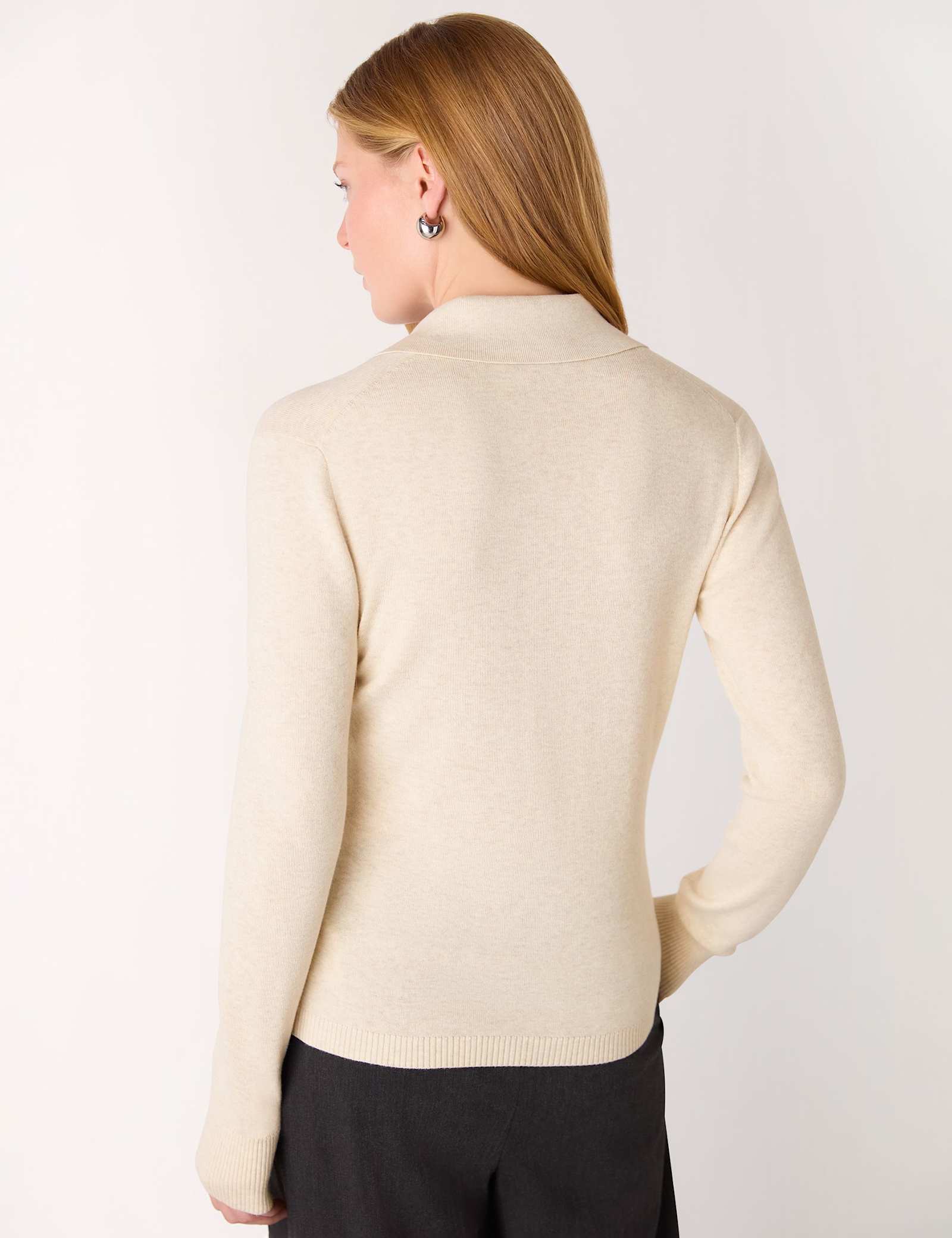 Phoebe Cotton Rich Collared Knitted Top - image 4