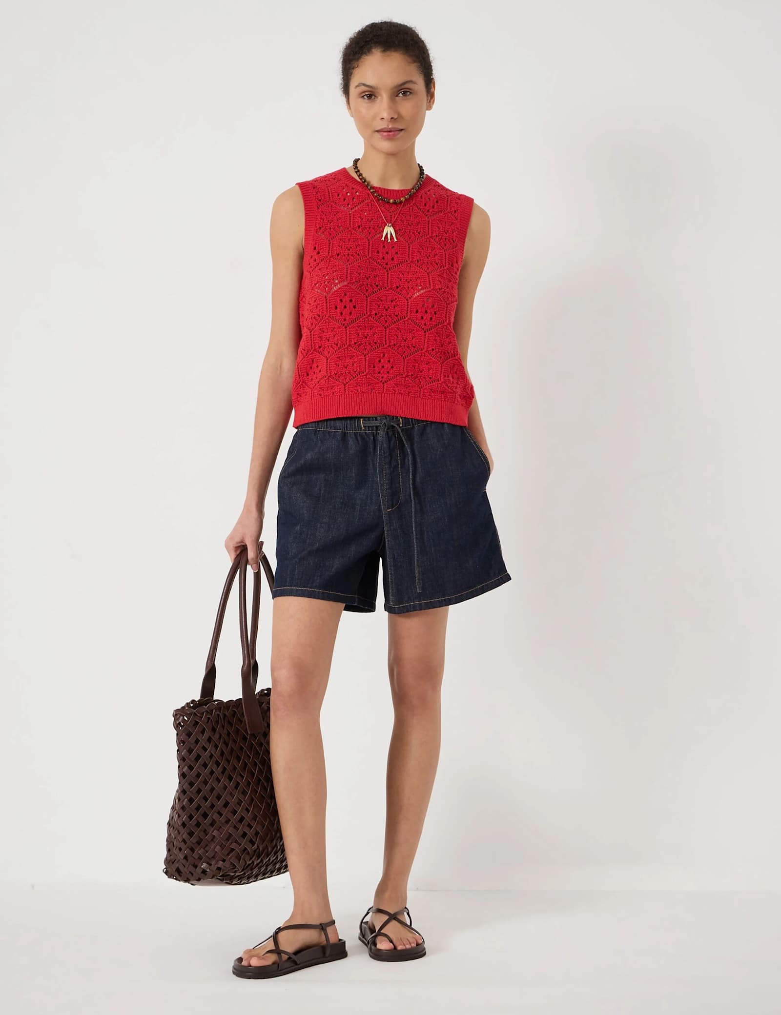 Pure Cotton Open Knit Vest - image 5