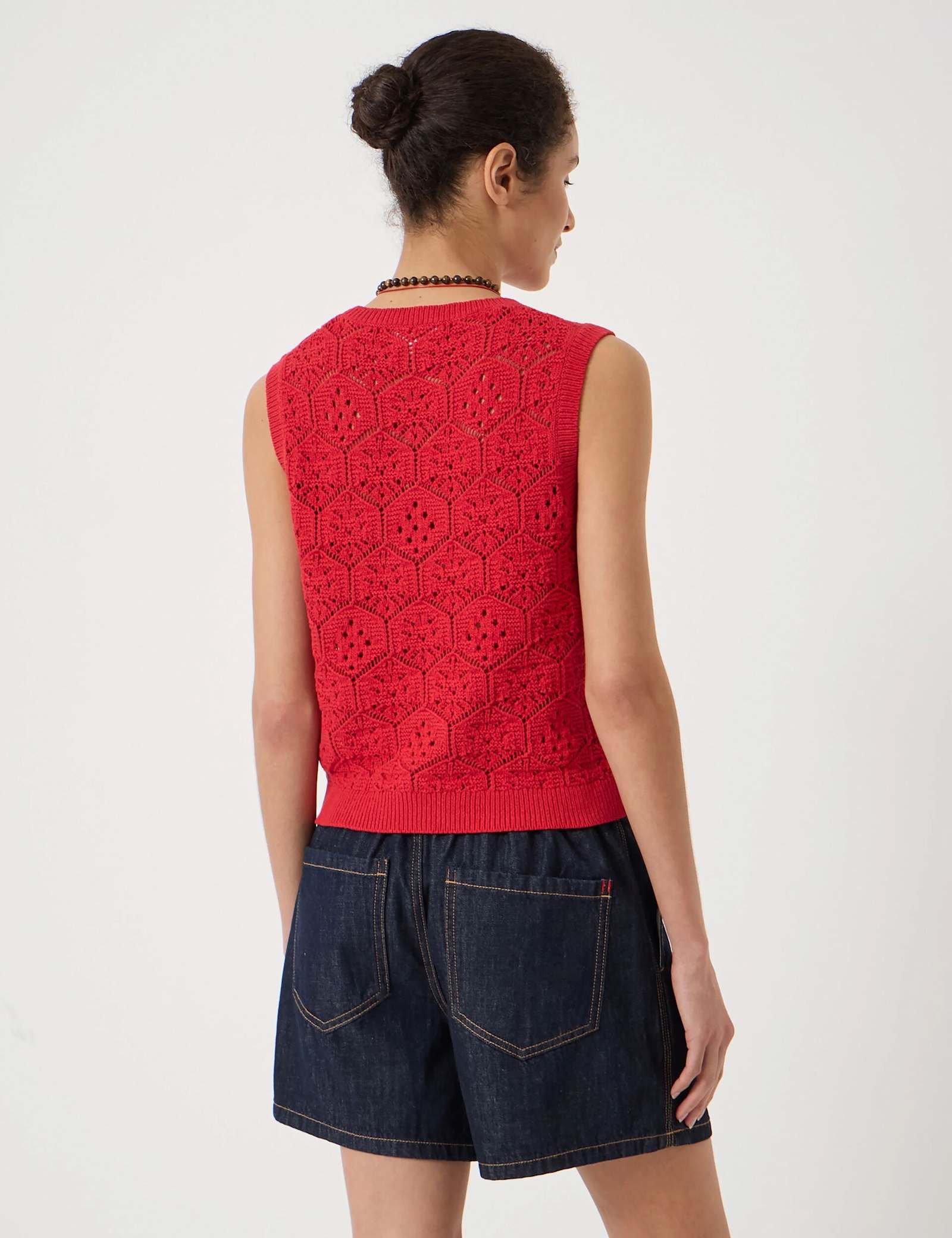 Pure Cotton Open Knit Vest - image 4