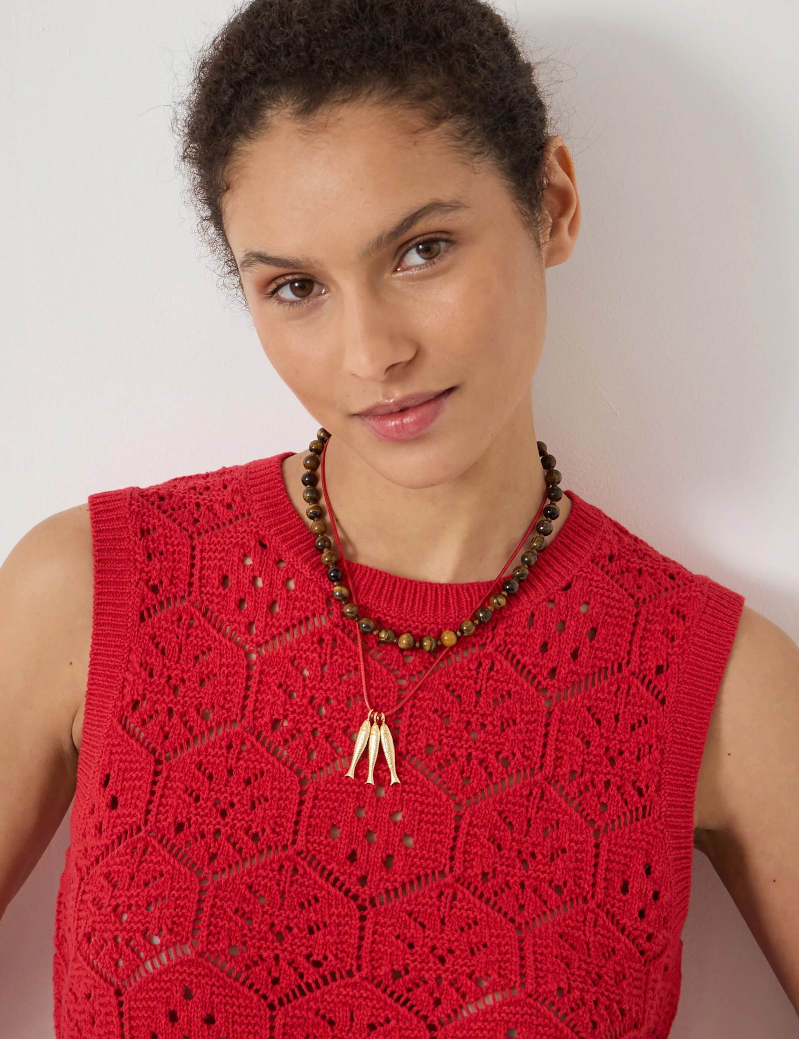 Pure Cotton Open Knit Vest - image 3