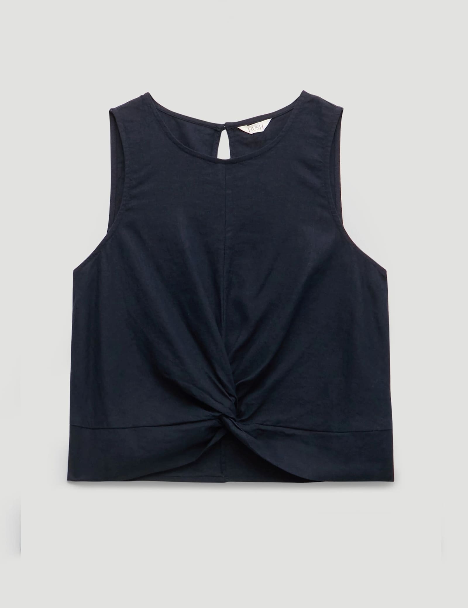 Linen Blend Twist Front Top - image 1