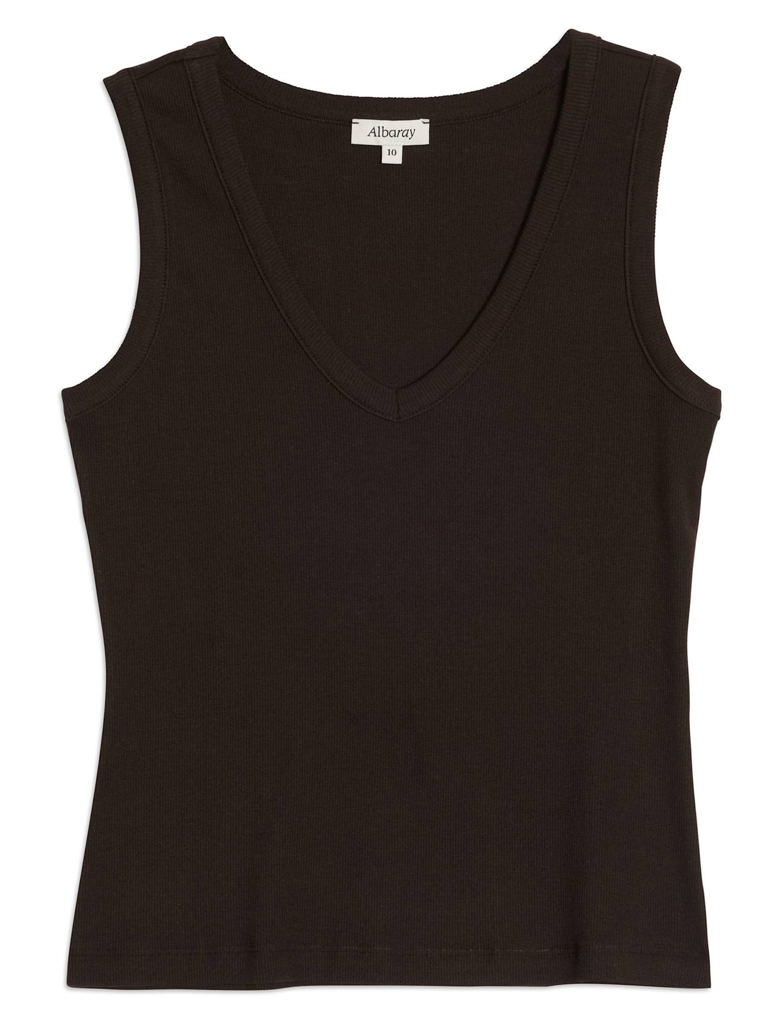 Cotton Rich Ribbed High Neck Vest - image 1