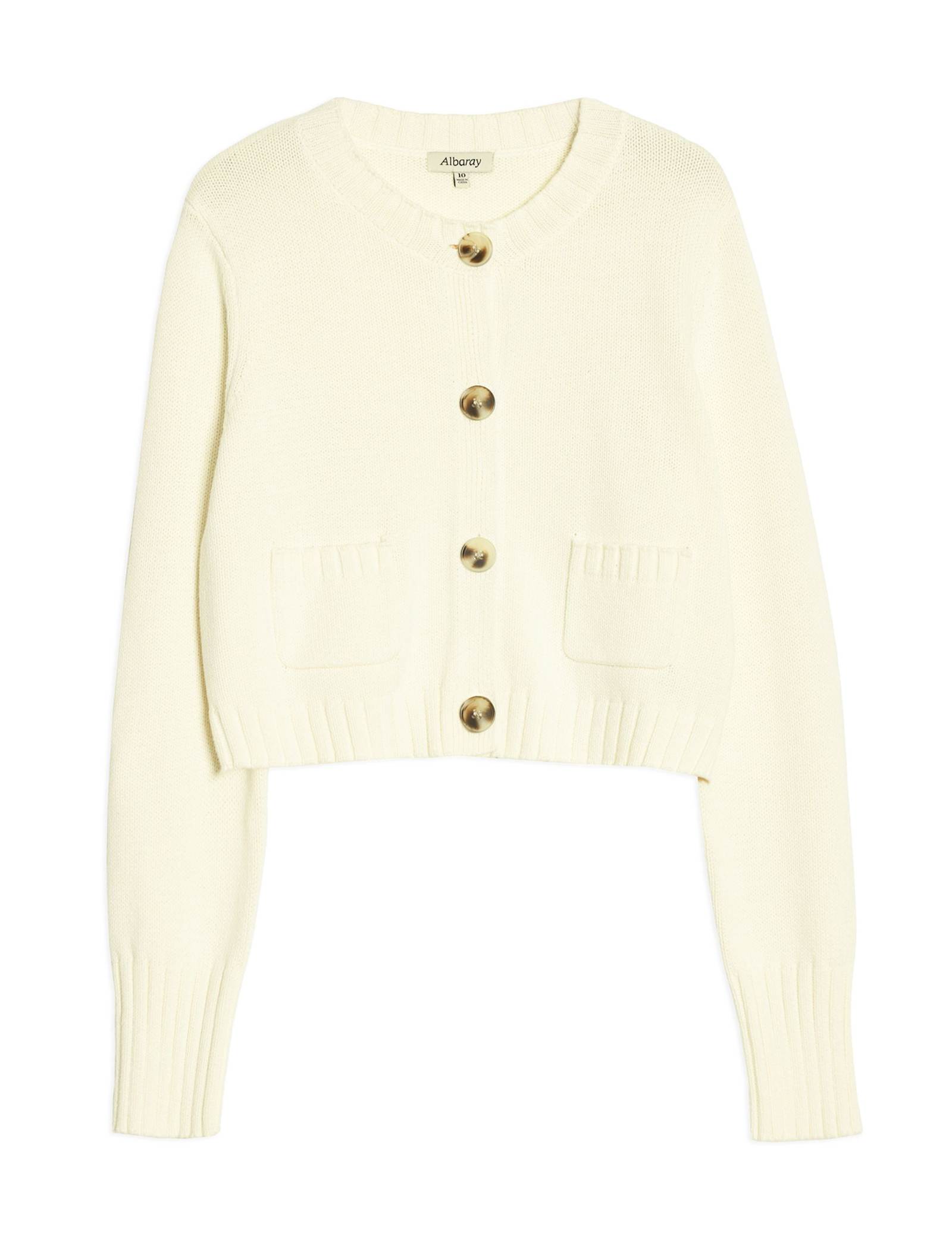 Pure Cotton Button Front Cropped Cardigan - image 1