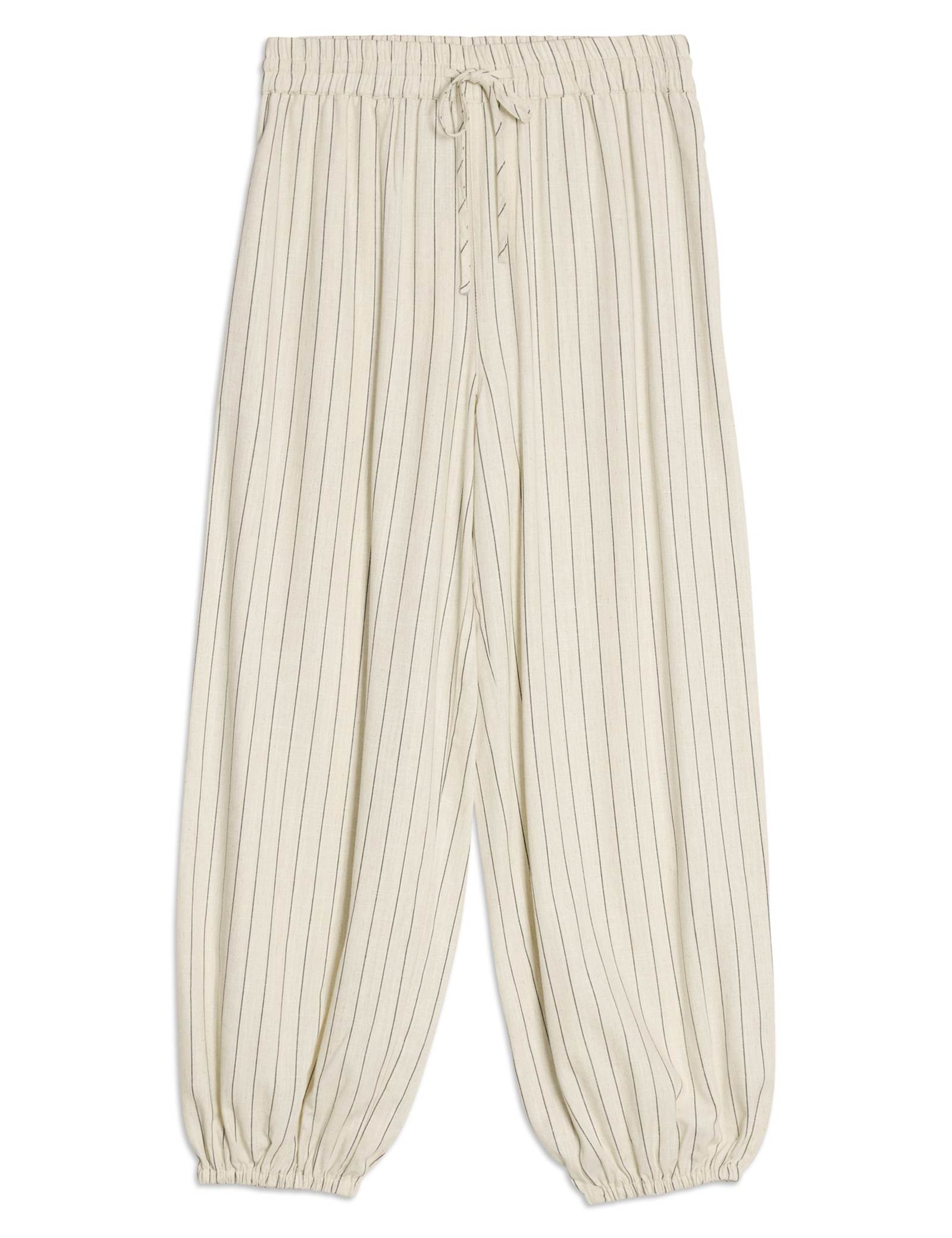 Linen Blend Pinstripe Balloon Joggers - image 1