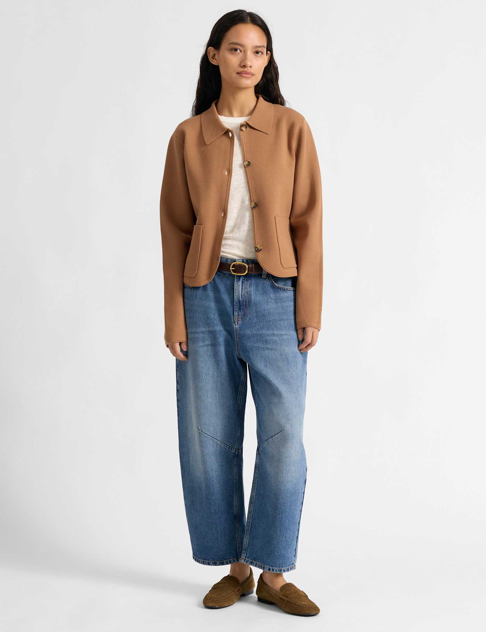 Collared Short Knitted Jacket - image 5