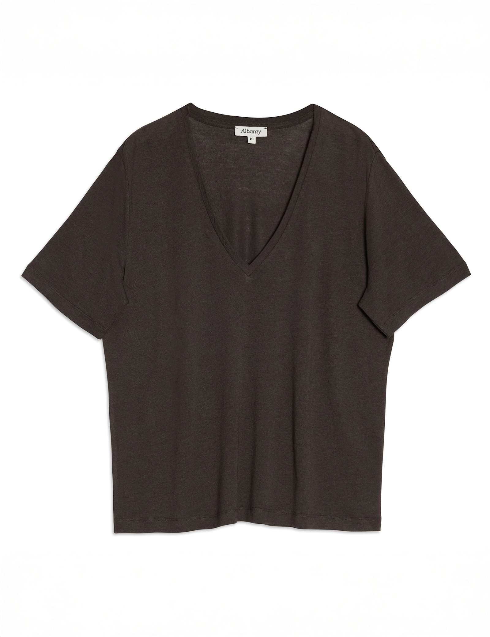 Linen Blend V-Neck T-Shirt - image 1