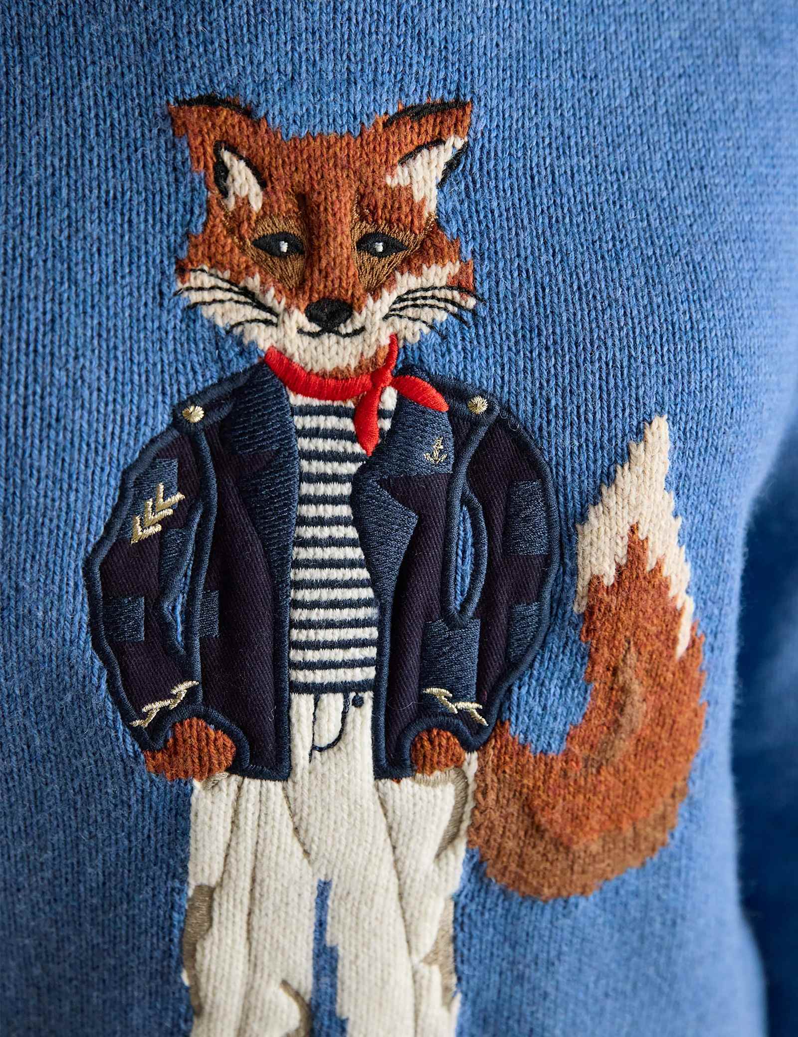 Cotton Rich Intarsia Fox Jumper with Wool - image 3
