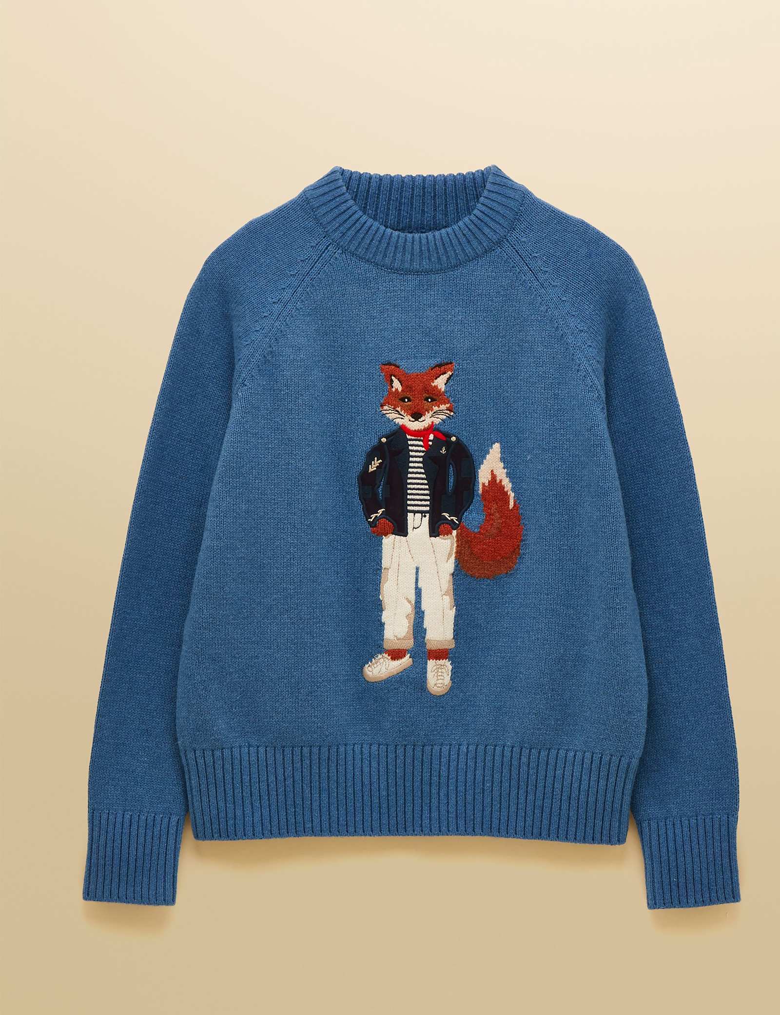 Cotton Rich Intarsia Fox Jumper with Wool - image 1
