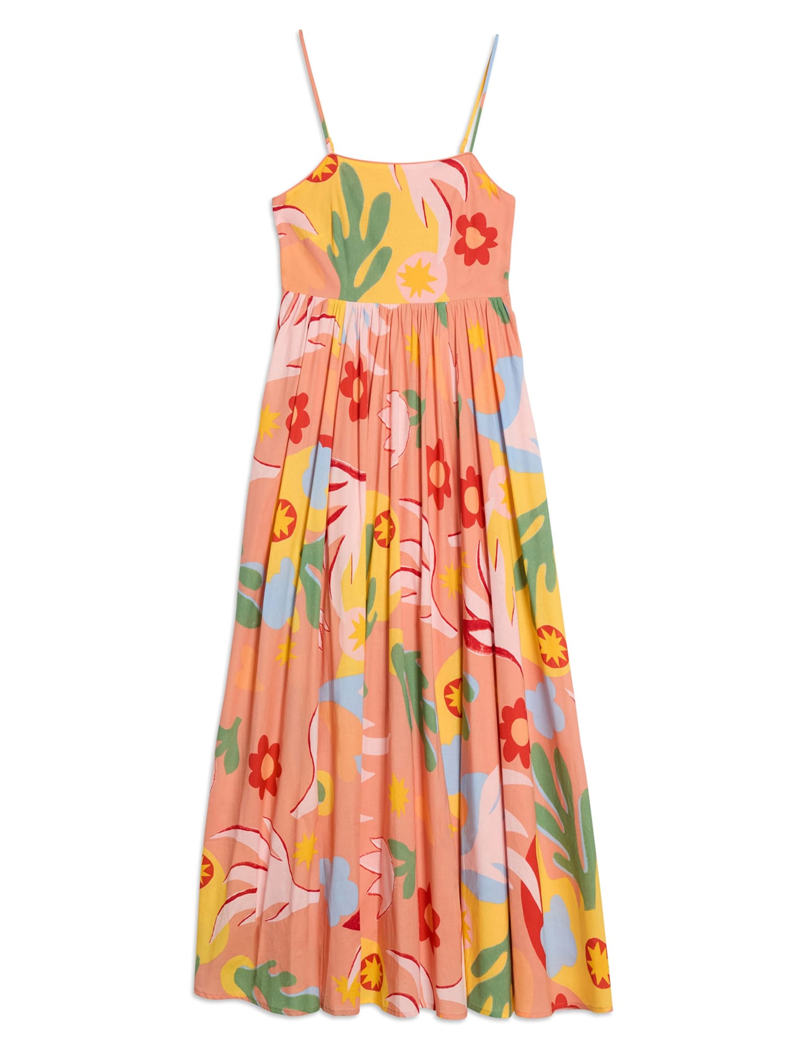 Pure Cotton Tropical Print Strappy Beach Dress - image 1