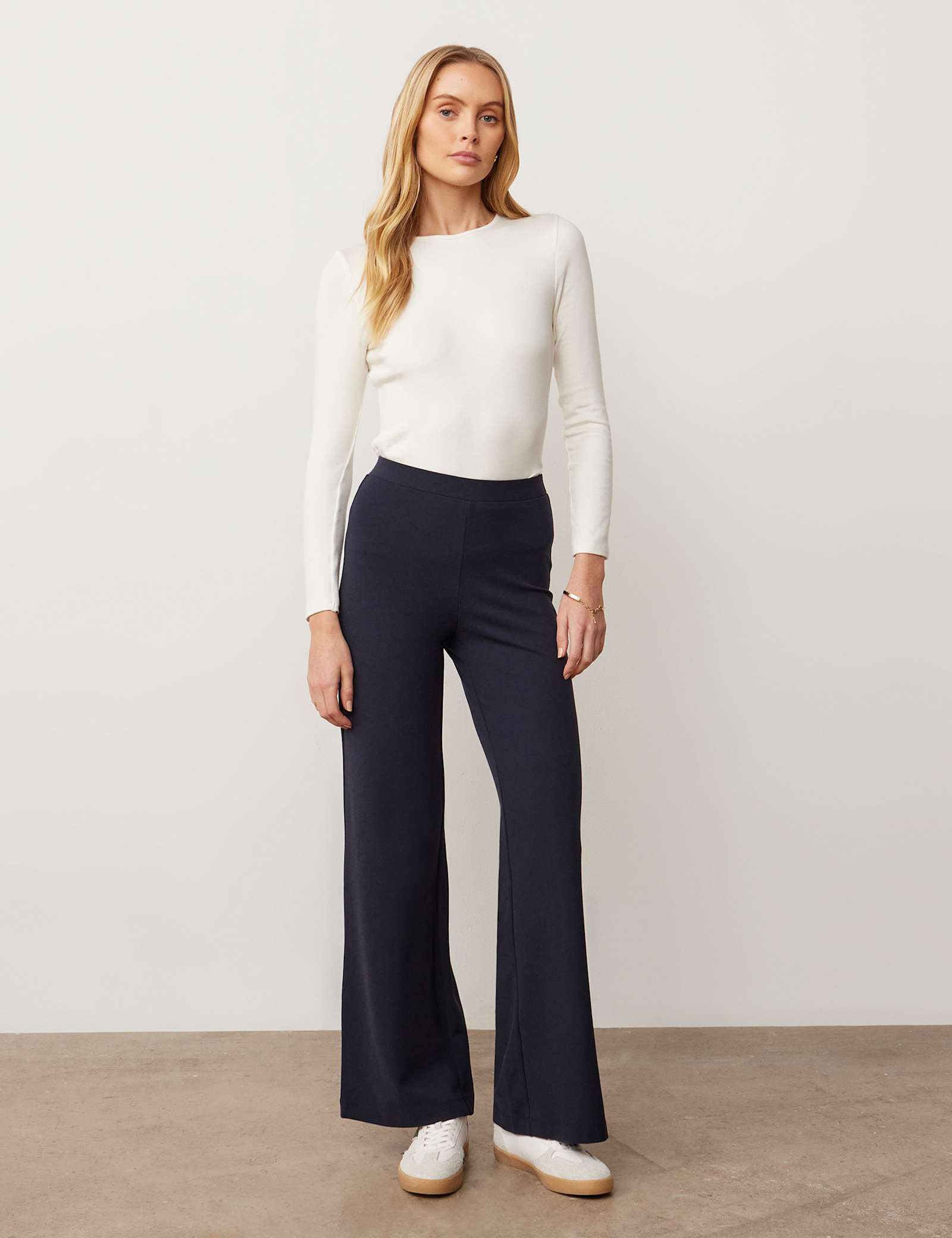 Jersey Elasticated Waist Wide Leg Trousers - image 2