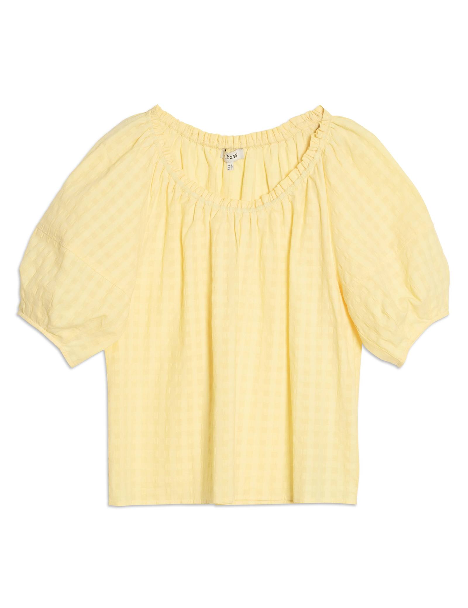 Pure Cotton Gingham Scoop Neck Top - image 1
