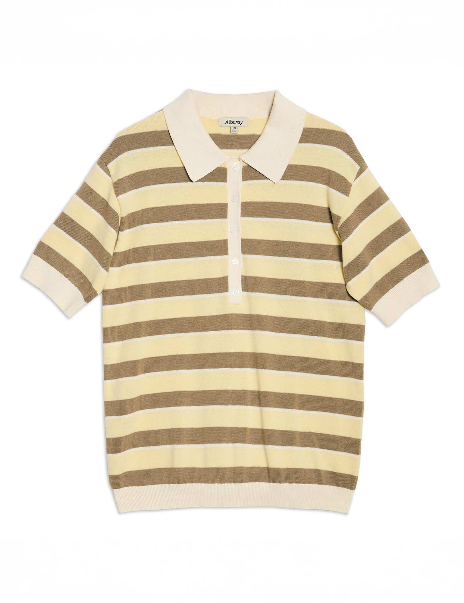 Pure Cotton Striped Knitted Polo Shirt - image 2