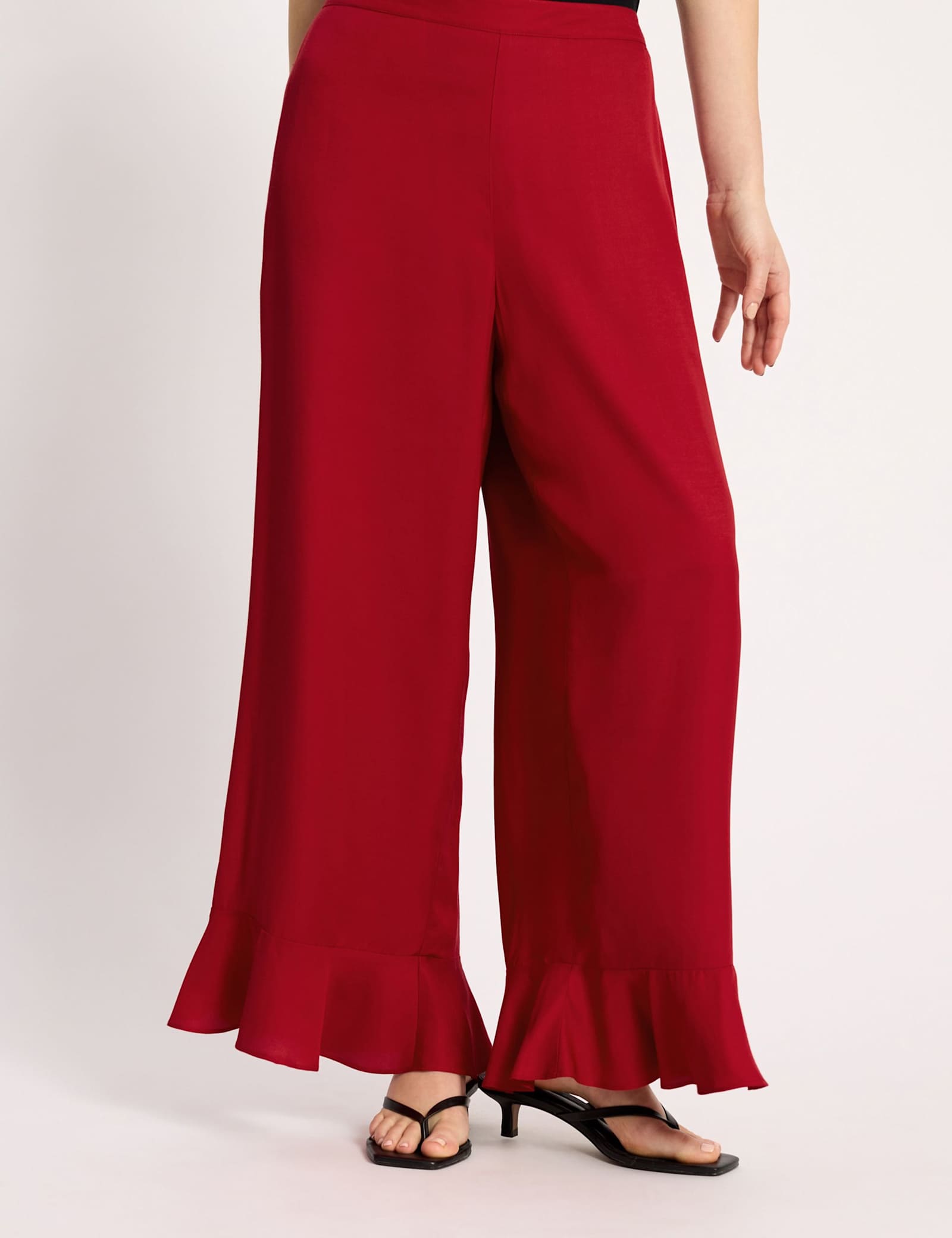 Elasticated Waist Wide Leg Flared Trousers - image 3