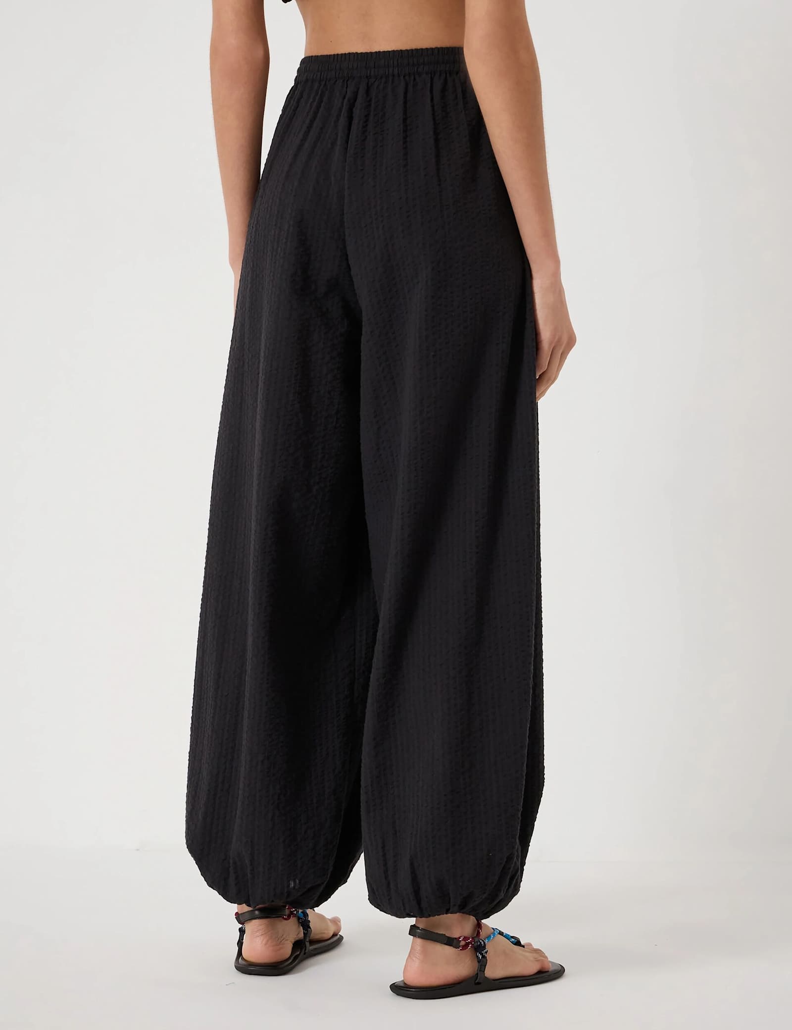 Pure Cotton Seersucker Balloon Trousers - image 5