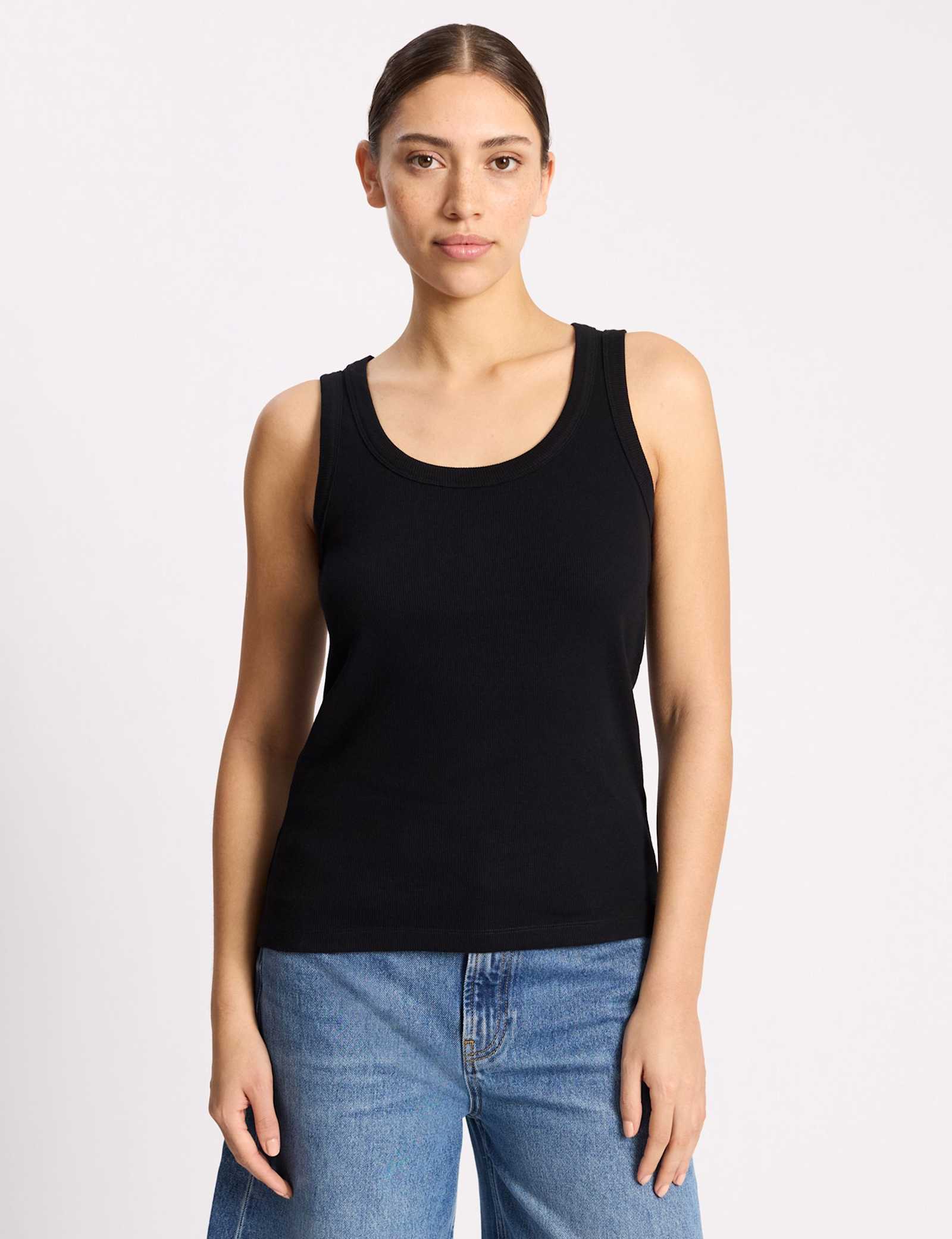 Cotton Rich Ribbed Scoop Neck Vest - image 3