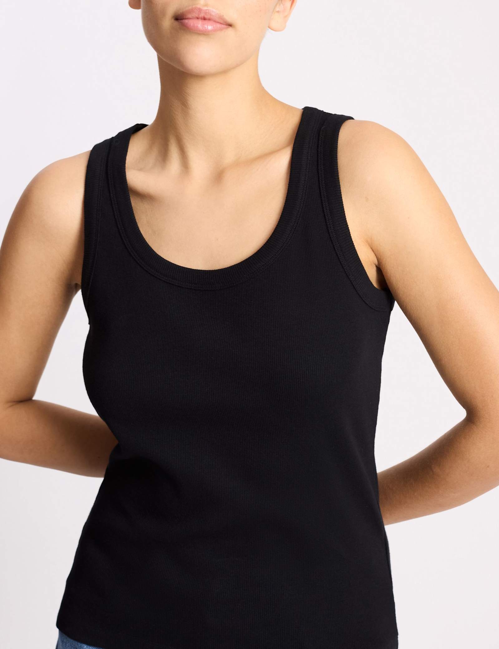 Cotton Rich Ribbed Scoop Neck Vest - image 5