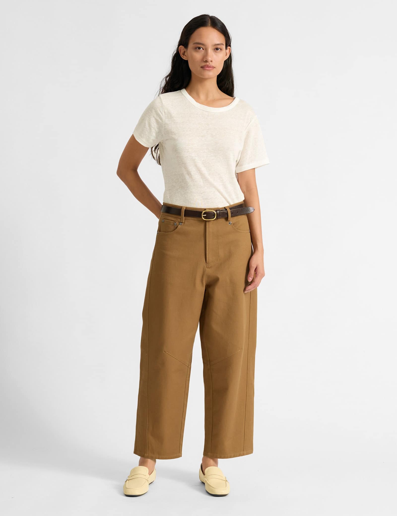 Pure Cotton Barrel Leg Trousers - image 2