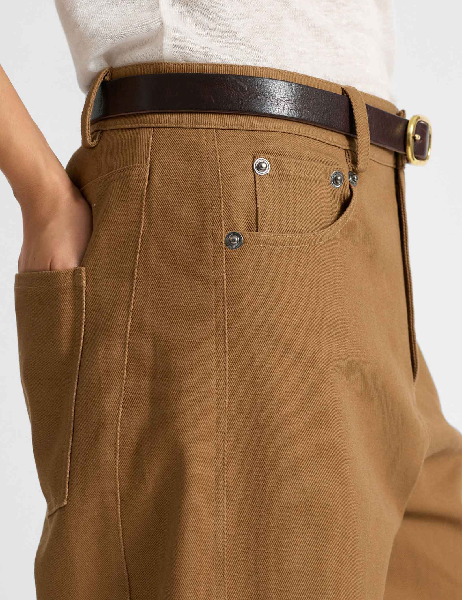 Pure Cotton Barrel Leg Trousers - image 5
