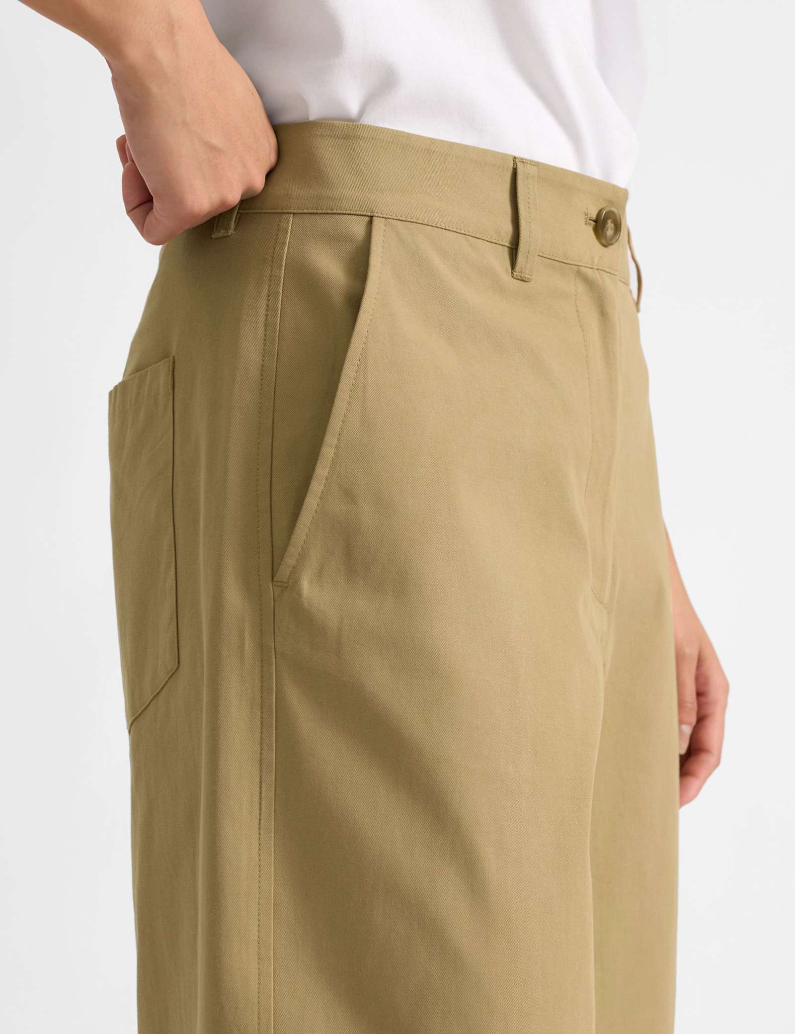 Pure Cotton Barrel Leg Ankle Grazer Chinos - image 3