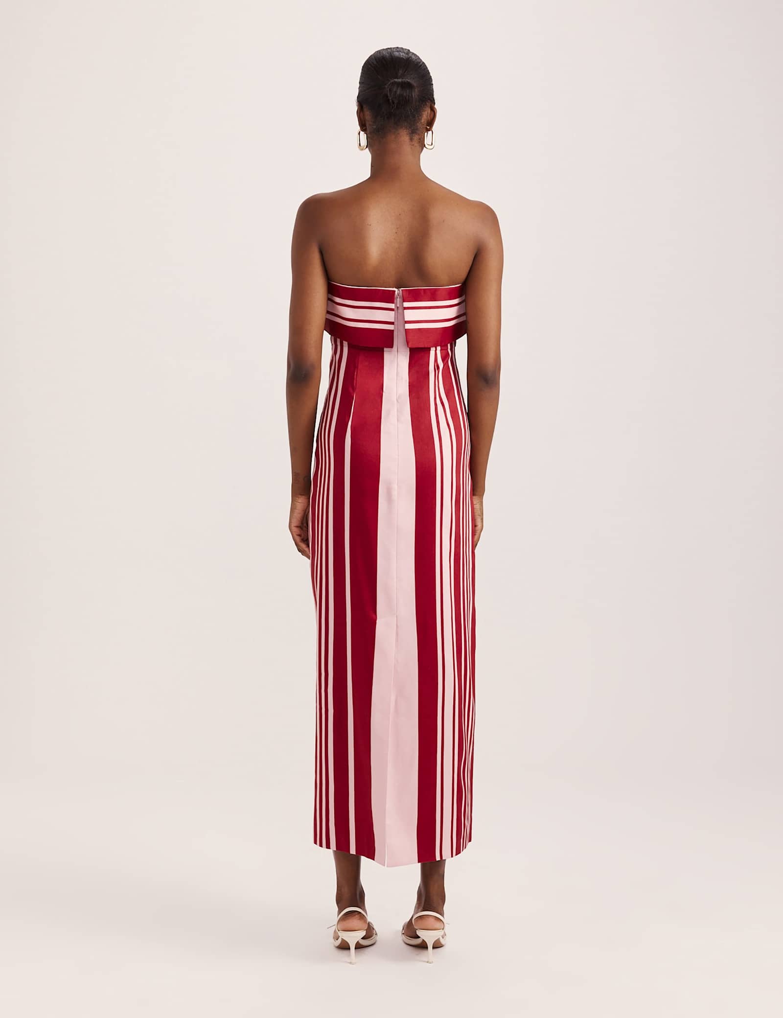 Linen Rich Striped Bandeau Midi Dress - image 2
