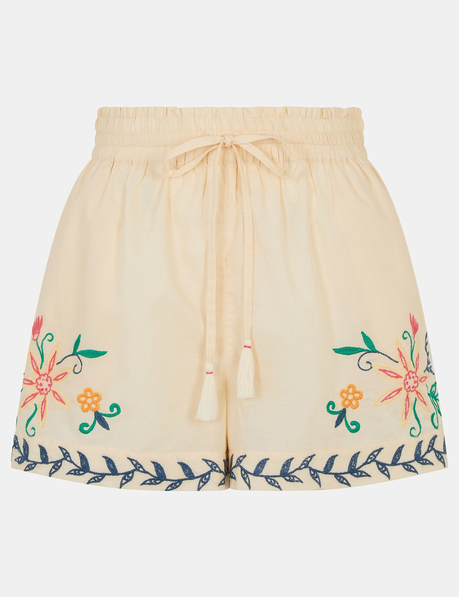 Pure Cotton Embroidered Drawstring Shorts - image 1