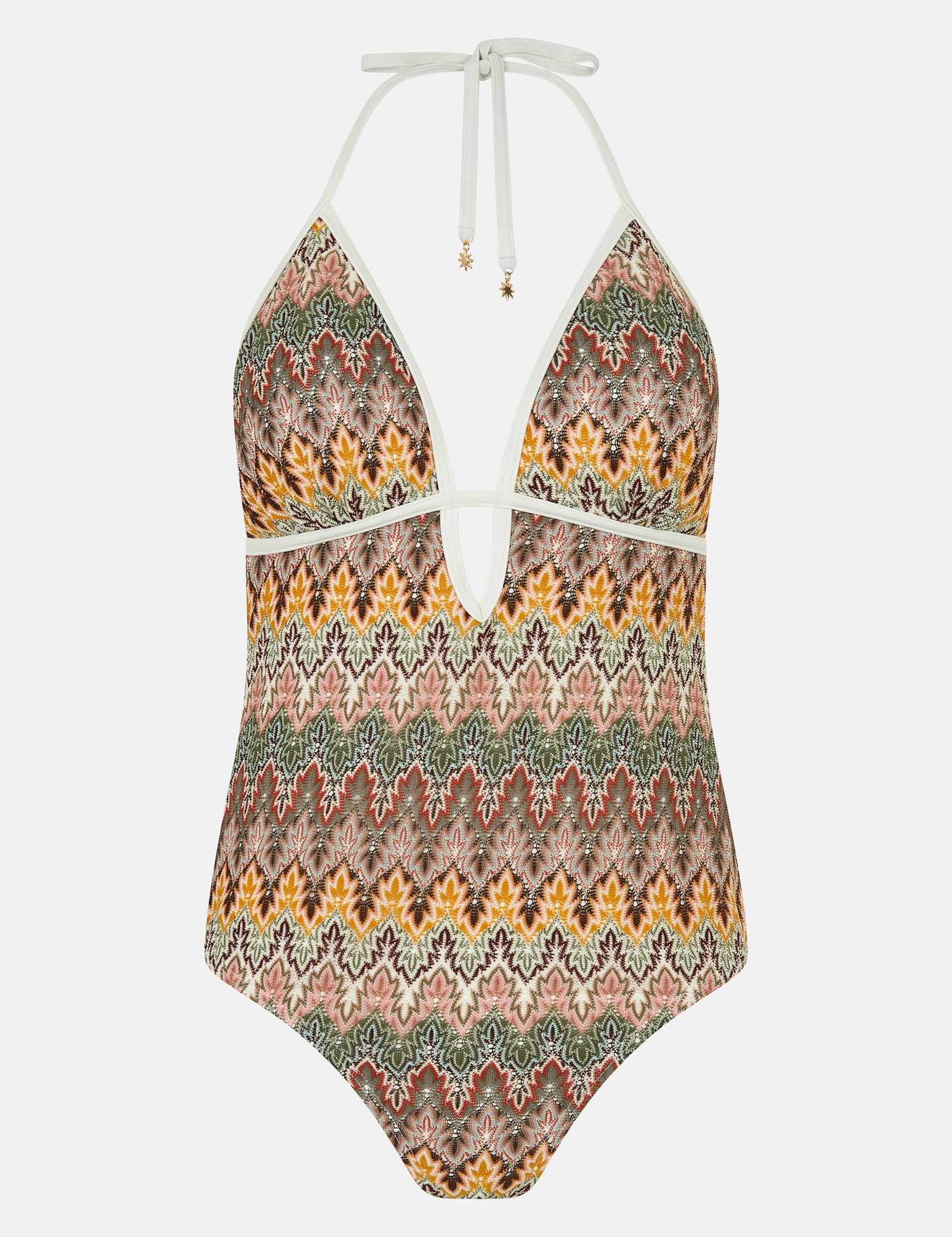 Printed Cut Out Plunge Swimsuit - image 1